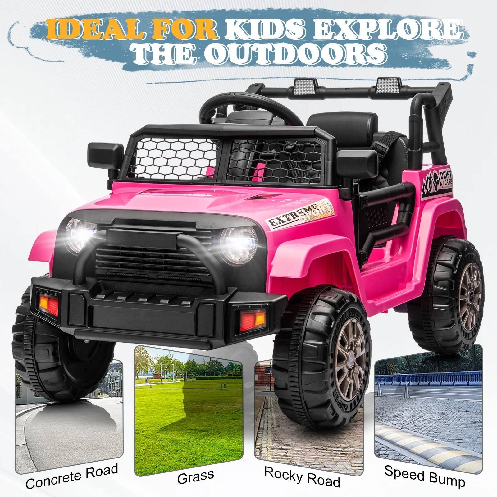 IDEAL FOR KIDS EXPLORE THE OUTDOORS

Concrete Road  
Grass  
Rocky Road  
Speed Bump