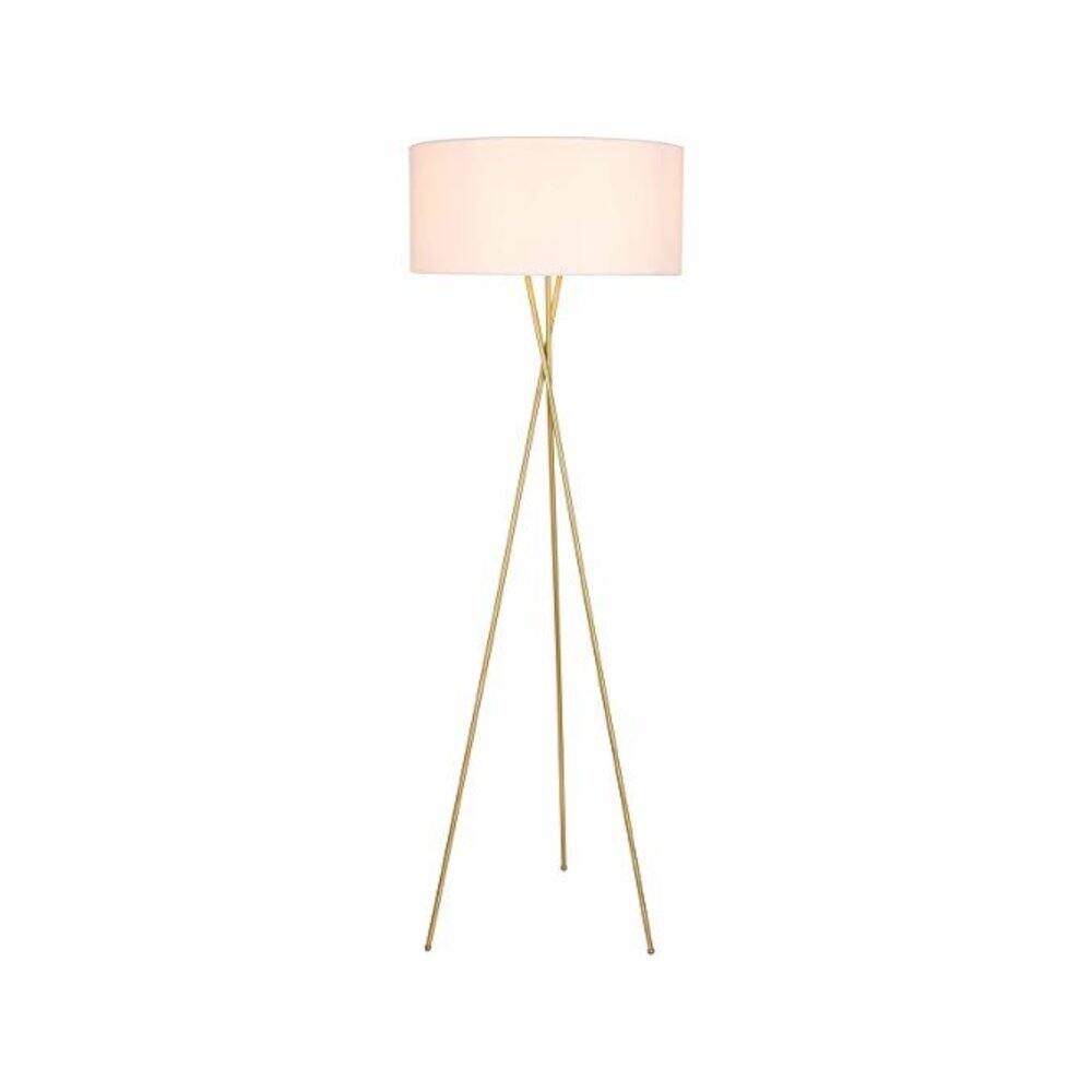 Alt View 5. Living District - Cason 1 light Brass and White shade Floor lamp - Brass And White Shade.