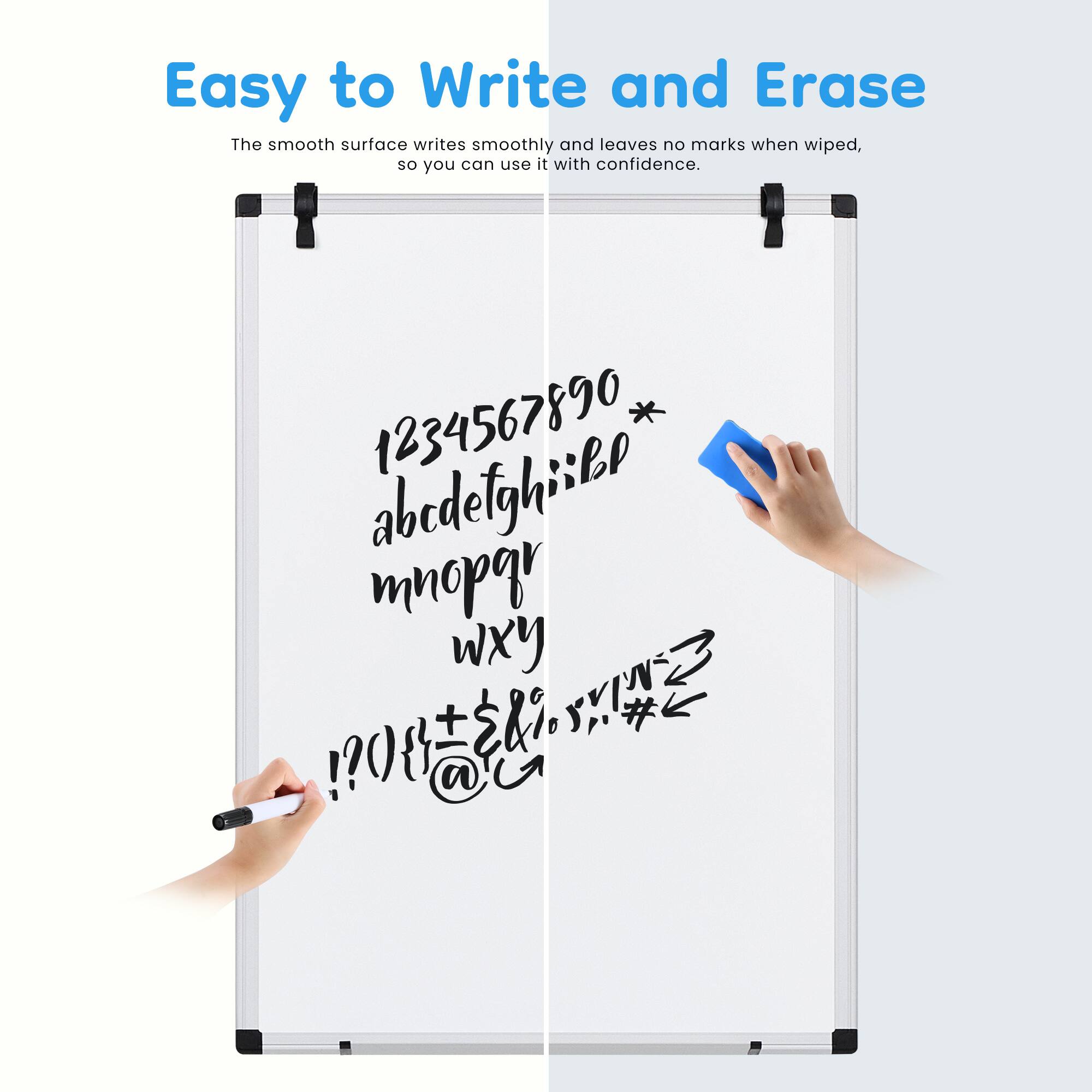 Easy to Write and Erase

The smooth surface writes smoothly and leaves no marks when wiped, so you can use it with confidence.

1234567890
abcdefghi
jklmnopqr
stuvwxy

!?@#$%^&*()