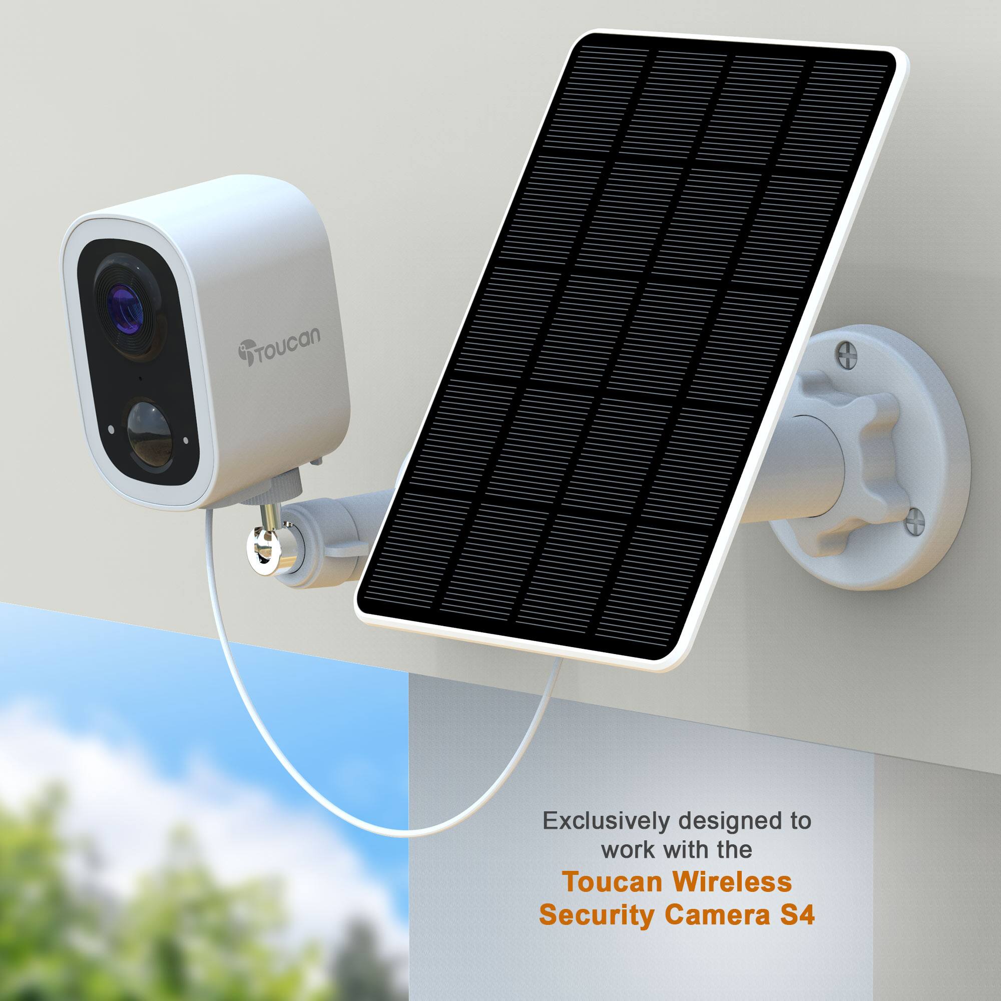 Exclusively designed to work with the Toucan Wireless Security Camera S4