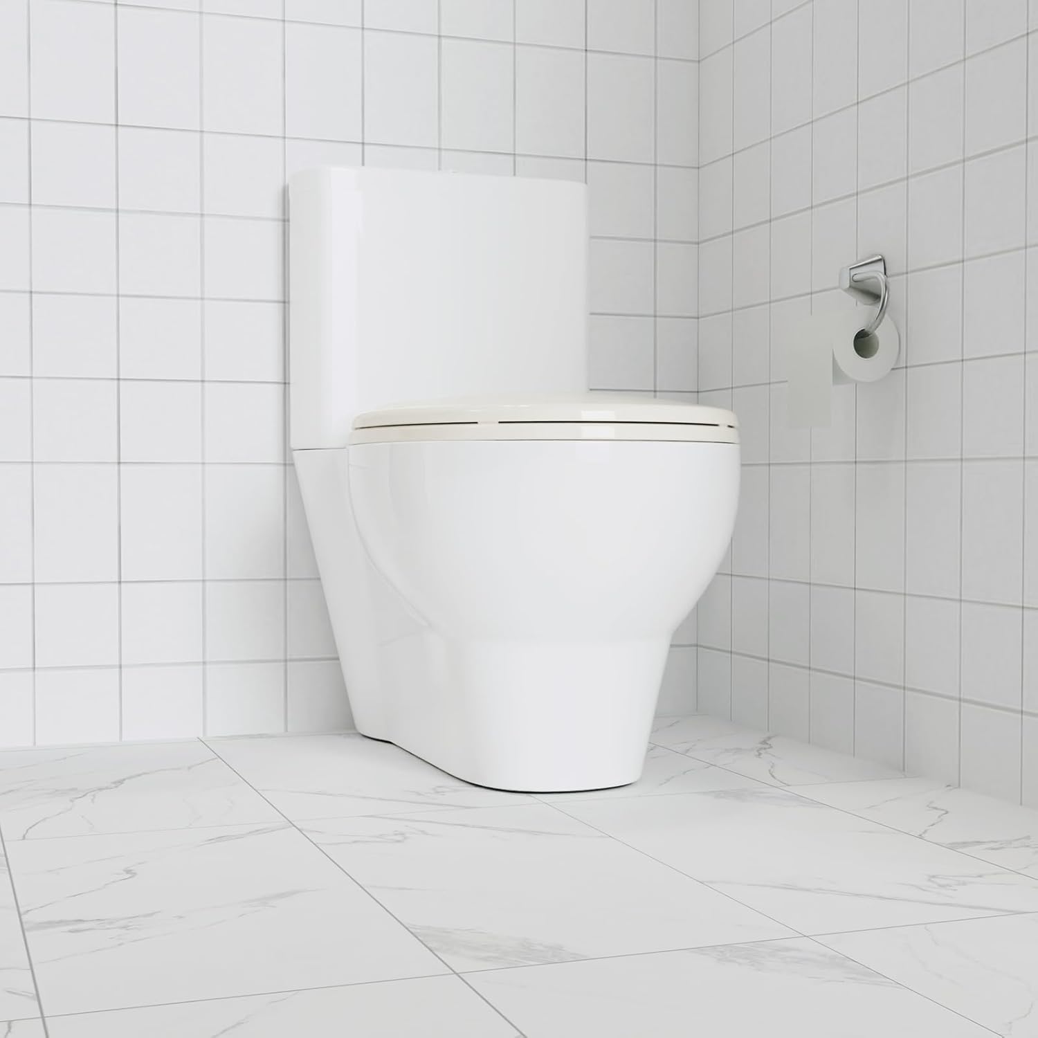 Back. Jojoka - Toilet Seat Elongated Toilet Seat with Slow Close Easy Clean Easy Installation - Off-white.