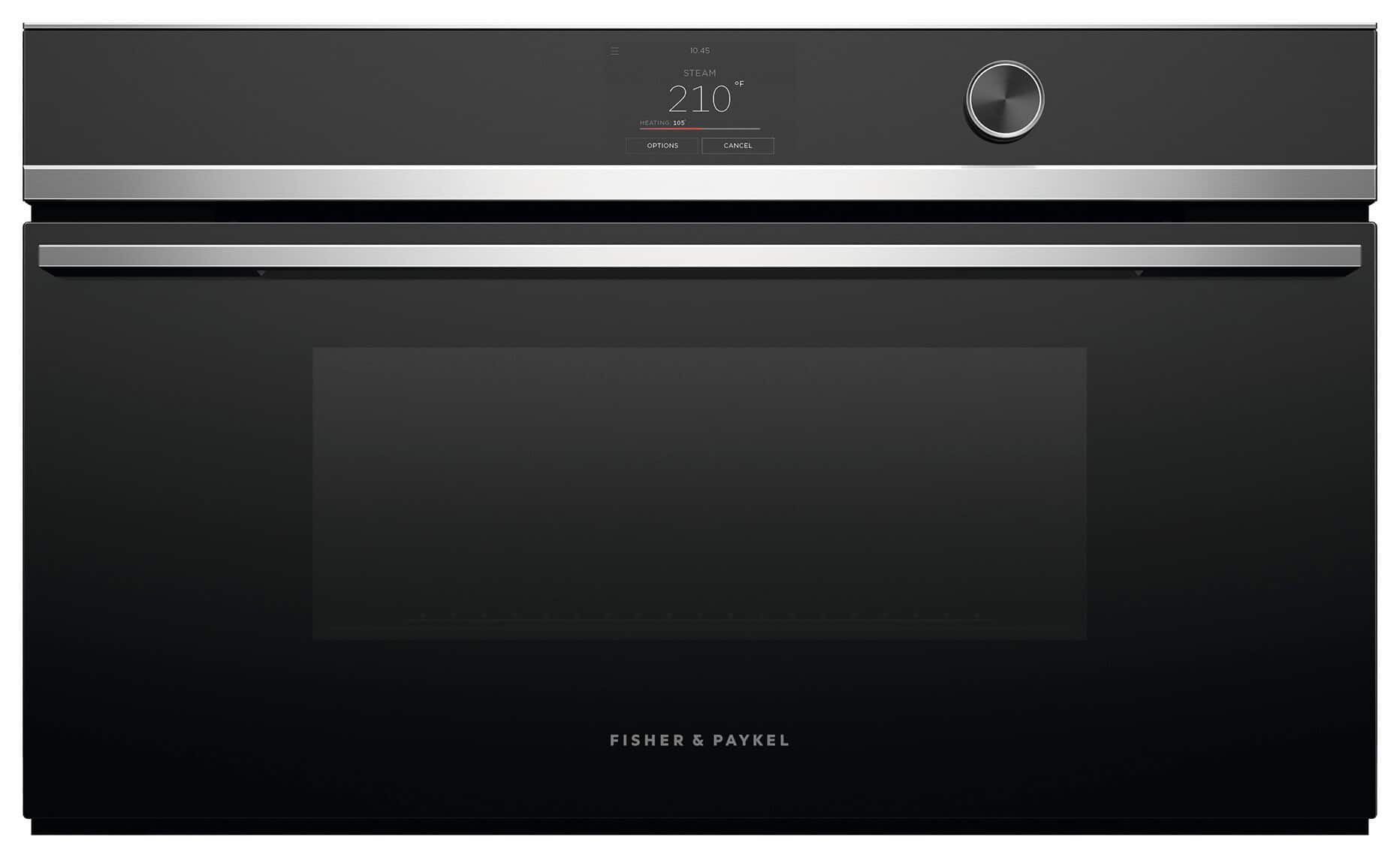 Fisher & Paykel - Contemporary 30-in combination steam oven with 23 functions touch screen with dial compact - Stainless Steel - Front_Zoom