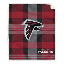 Pegasus - Atlanta Falcons 60- x 70- Plaid Steel Ultra Cozy Sherpa Blanket - Multicolor