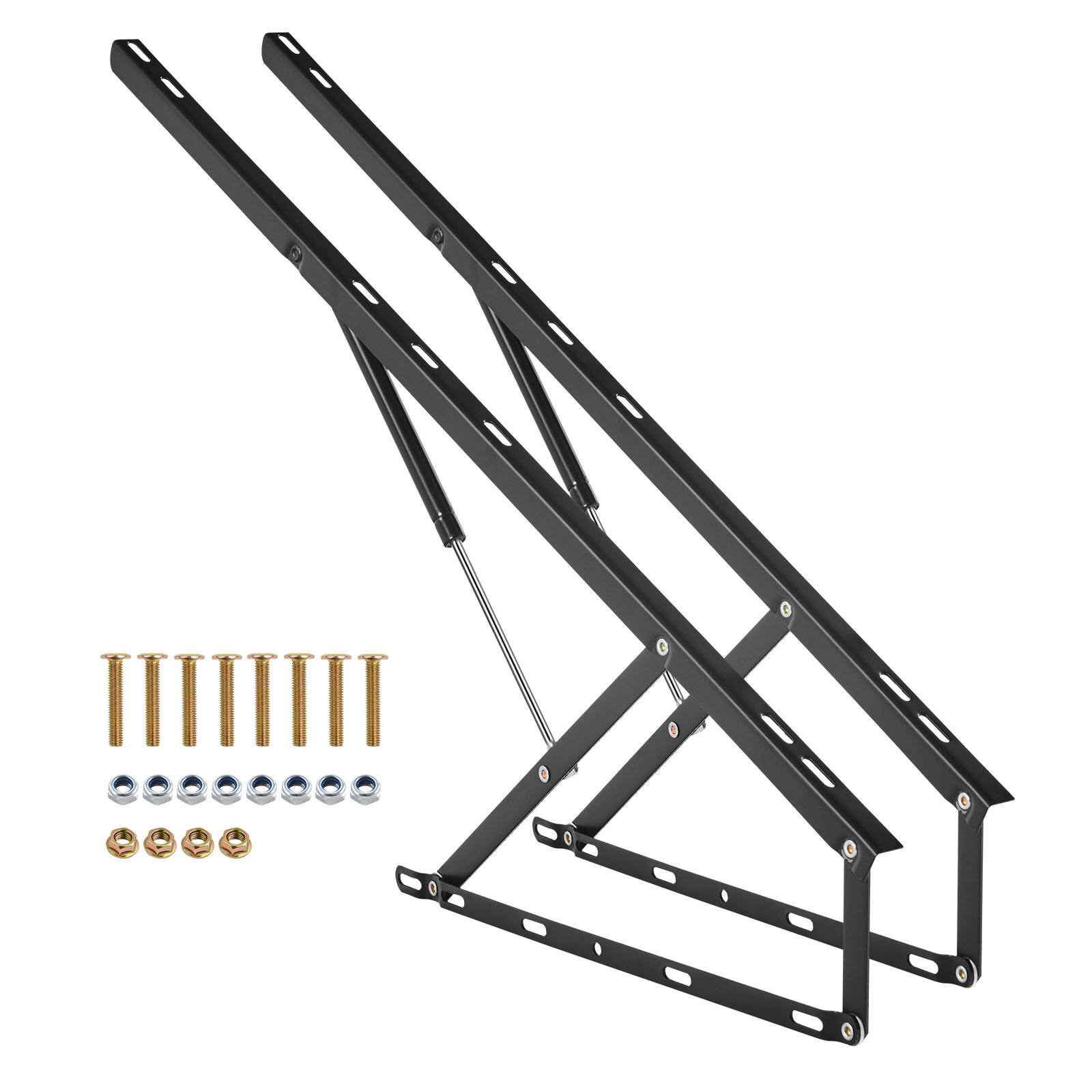 Alt View 5. VEVOR - Bed Lift, 59x71 in Compatible Bed Size 154 lbs Load Bearing, DIY Wall Bed Mechanical Hardware Kit Vertical Deluxe - Black.