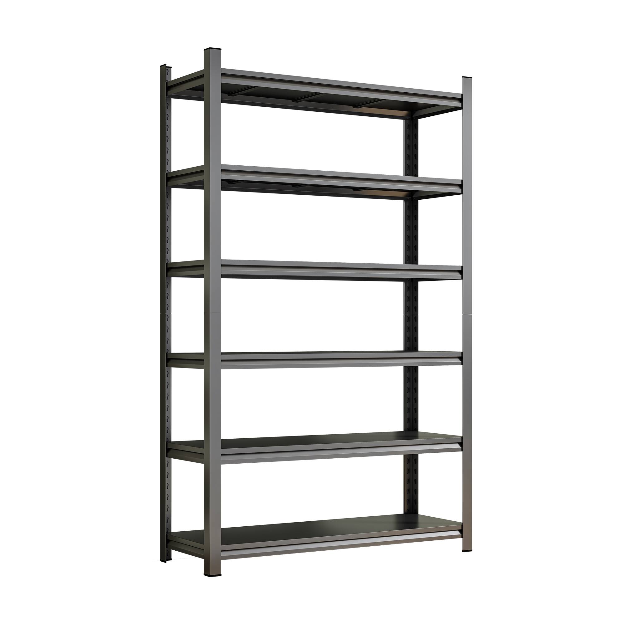 Lirago - 6-Tier Freestanding Shelving Unit 2400LB Capacity Garage Storage Shelves - Black