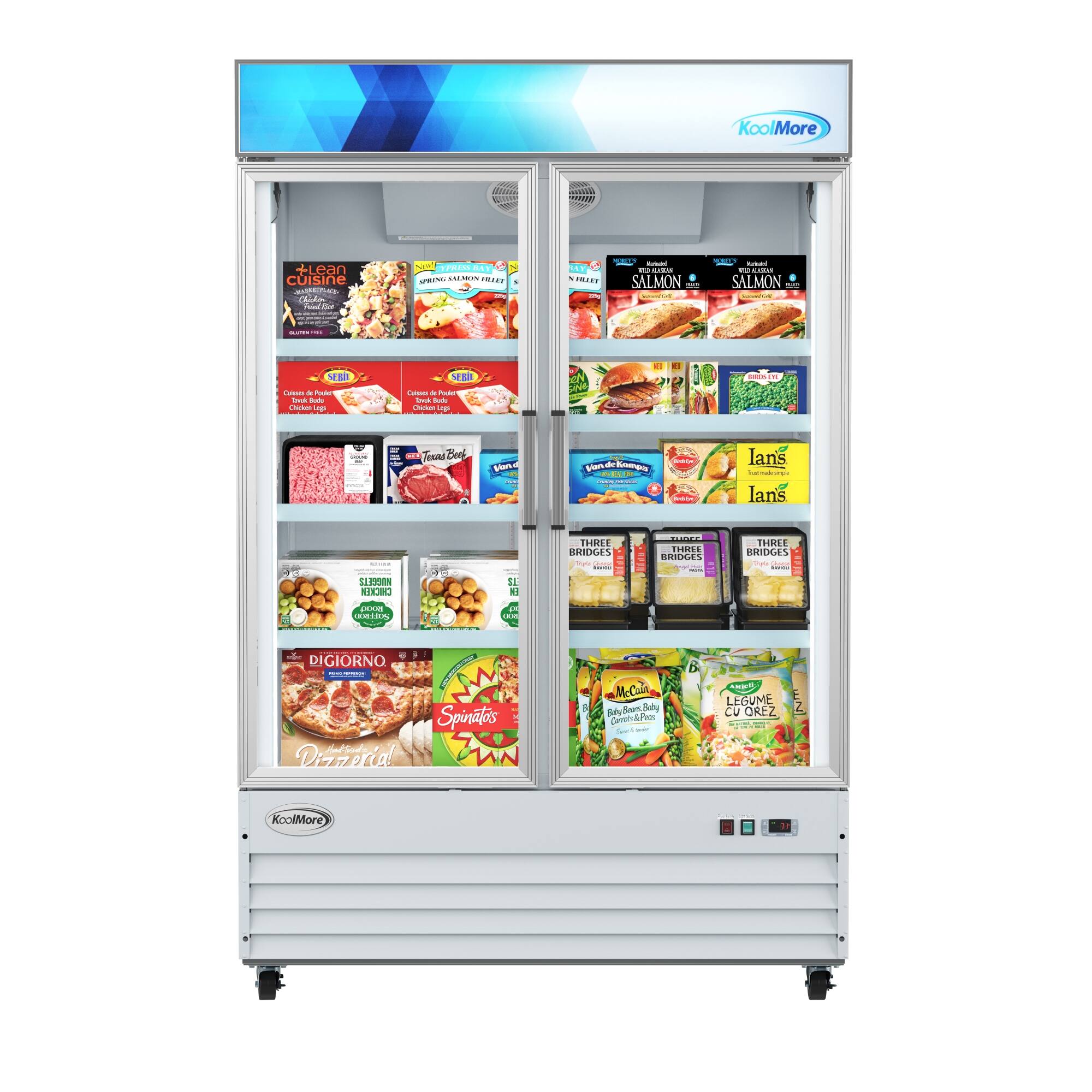 Koolmore - 53 in. 2-Door Commercial Display Merchandiser Freezer 45 cu. ft. (MDF-2GD-45C-WH) - White
