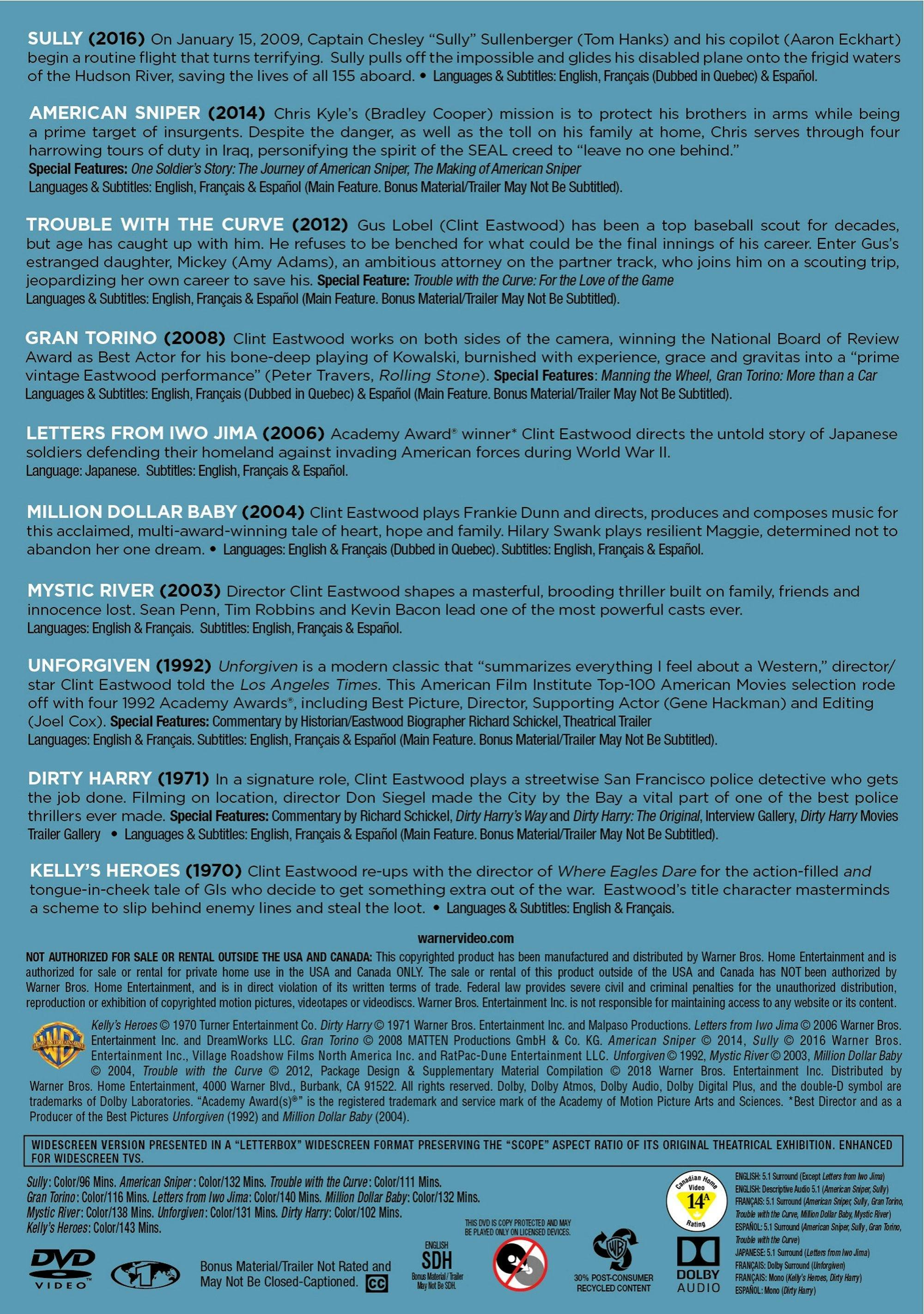 Angle. Clint Eastwood 10-film Collection (Box Set) [DVD].