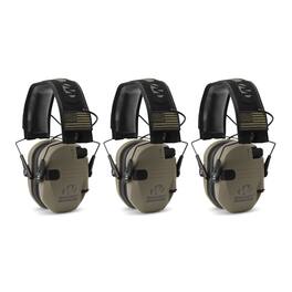 Walkers - Walker's Razor Slim Electronic Shooting Muffs 3-Pack (Flat Dark Earth FDE) - Green