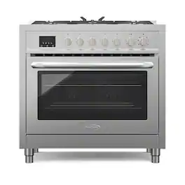 Koolmore - 36 Inch Professional Dual Fuel range Stainless Steel with Legs - Stainless Steel