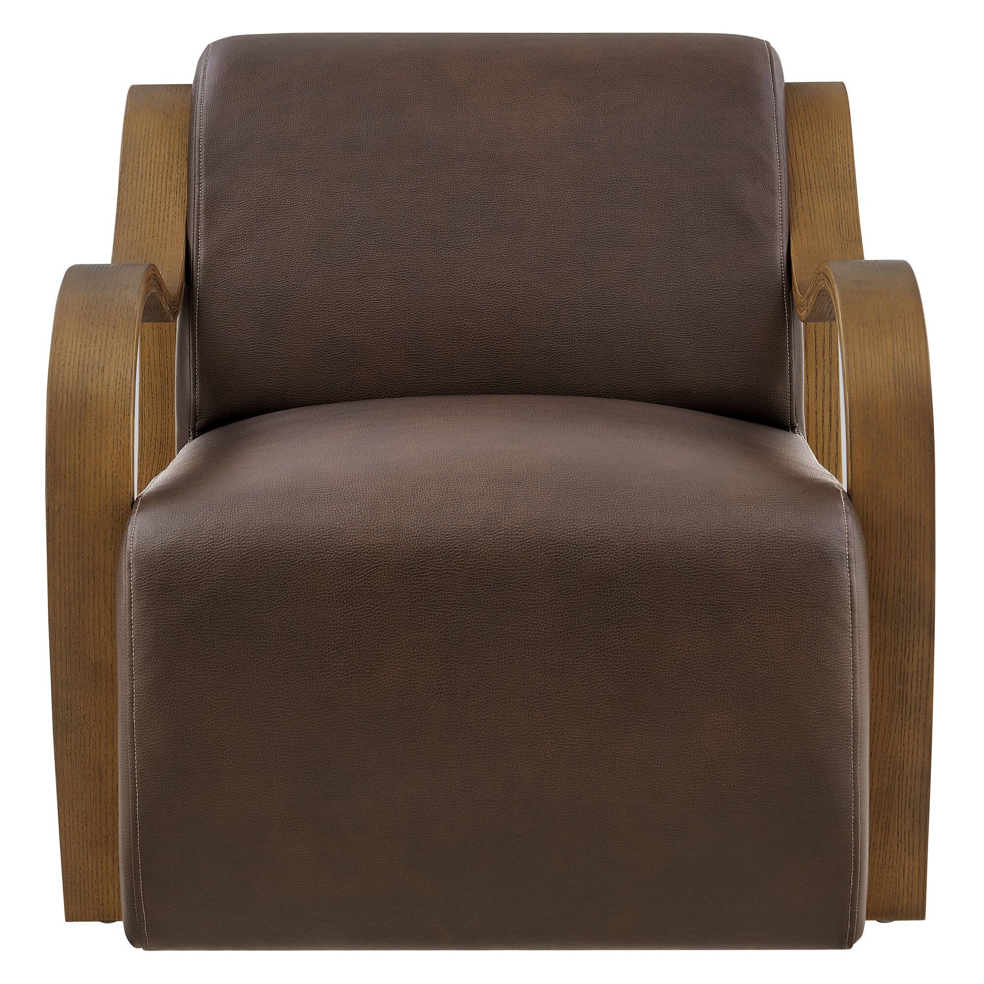Alt View 4. Modway - Atrium Vegan Leather Accent Armchair by Modway - Espresso.