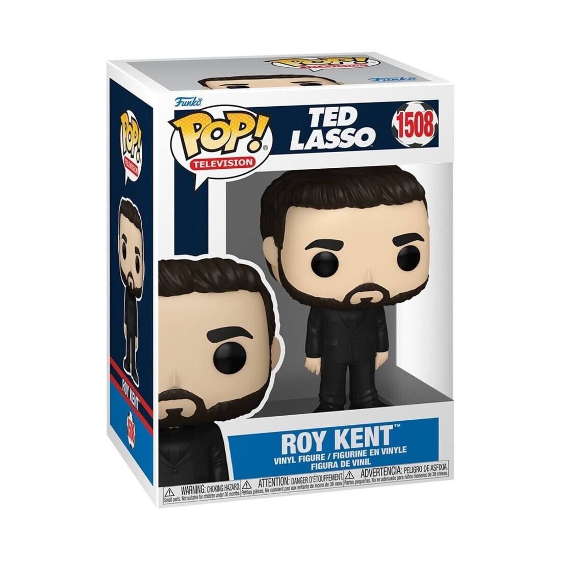 Fpp R FIAk Funko TED 1508  POP! LASSO TELEVISION NET ROY KENT FIGURINE EN VINYLE FIGURE / VINYL DE VINIL FIGURA PELIGRO DE ASFIGA TOUFFEMENT, A ADVERTENCIA: scs nan  3 meseL D I a aoua p01 ATTENTION: DANGER   mois Partes pequeras HAZARO eontarts  noirs WARNING: CHOKING convent 3 a Petltes pieces t pie Yn 8 mort W sutbe I Smal Je%