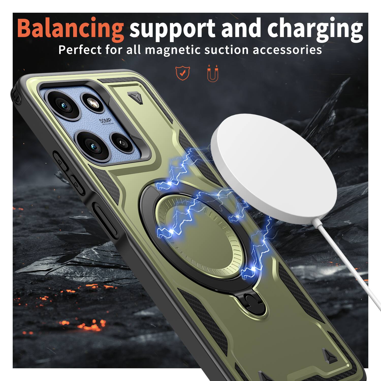 Balancing support and charging  
Perfect for all magnetic suction accessories  
5OMP