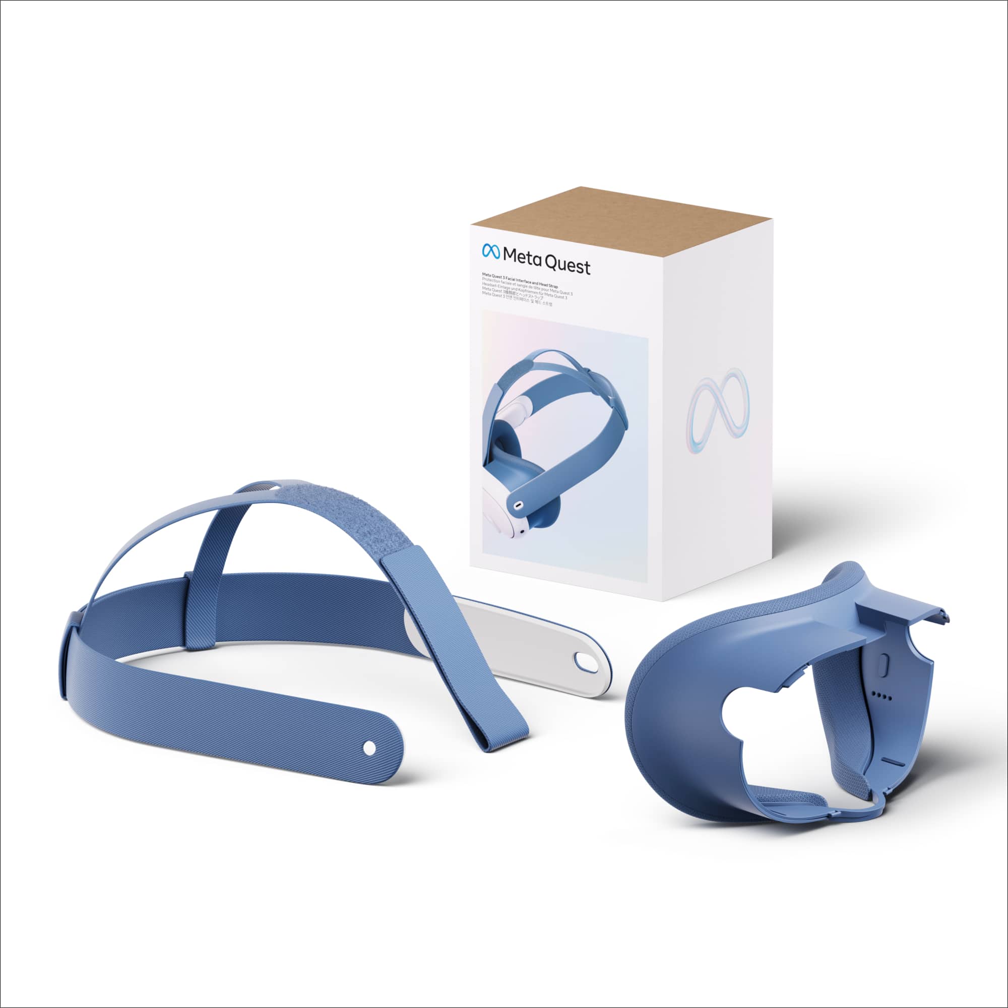 Meta - Quest 3 Facial Interface & Head Strap - Elemental Blue - Front_Zoom