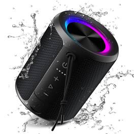 Ortizan - Bluetooth Speaker Wireless,IP67 Waterproof & Dustproof Portable Speaker with Lights,15W Loud Stereo Sound, 2600mAh Batte - Black