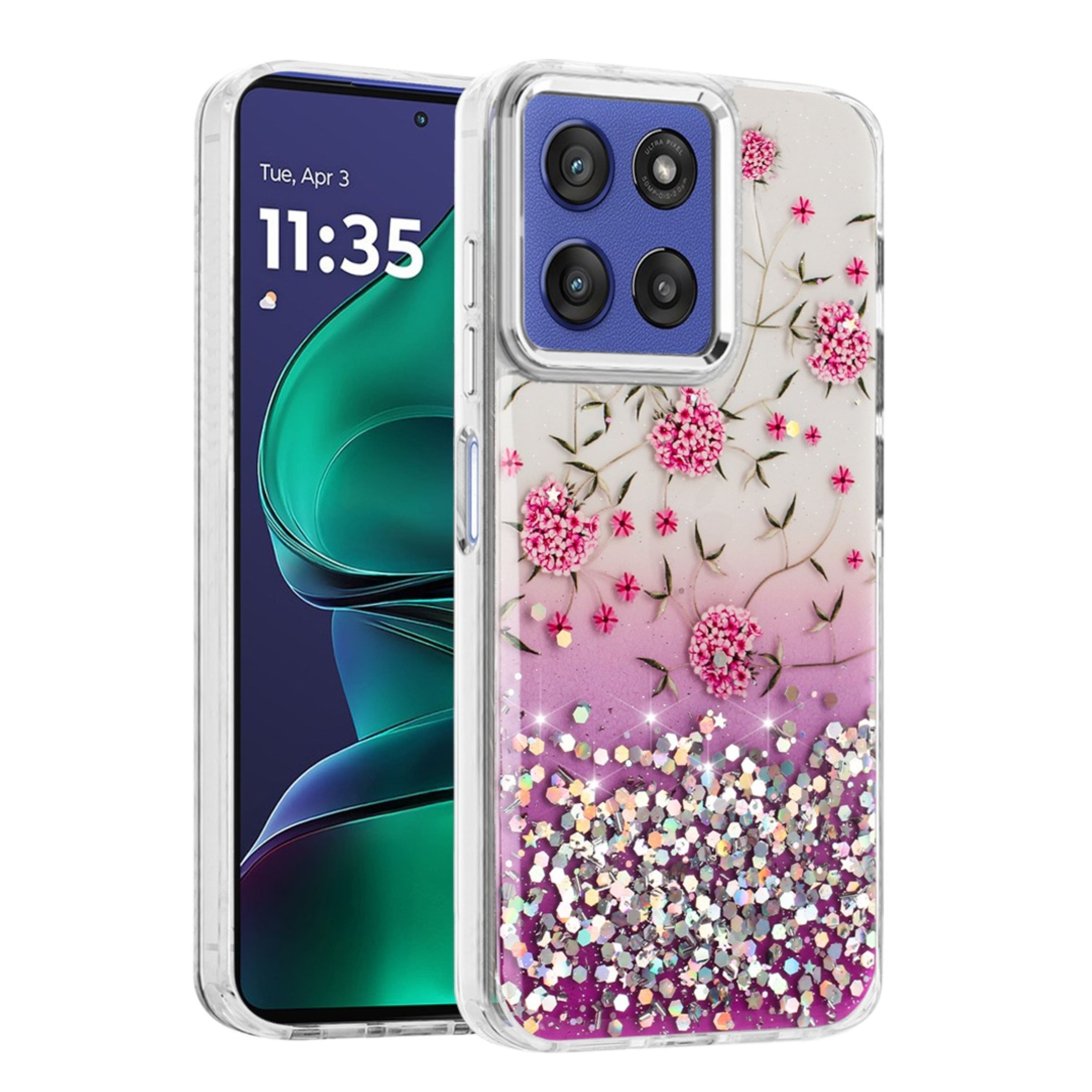 Kitcheniva - Raised Metallic Camera Bezel Case With Tempered Glass For Moto G Stylus 2026/2025 Purple - Multicolor