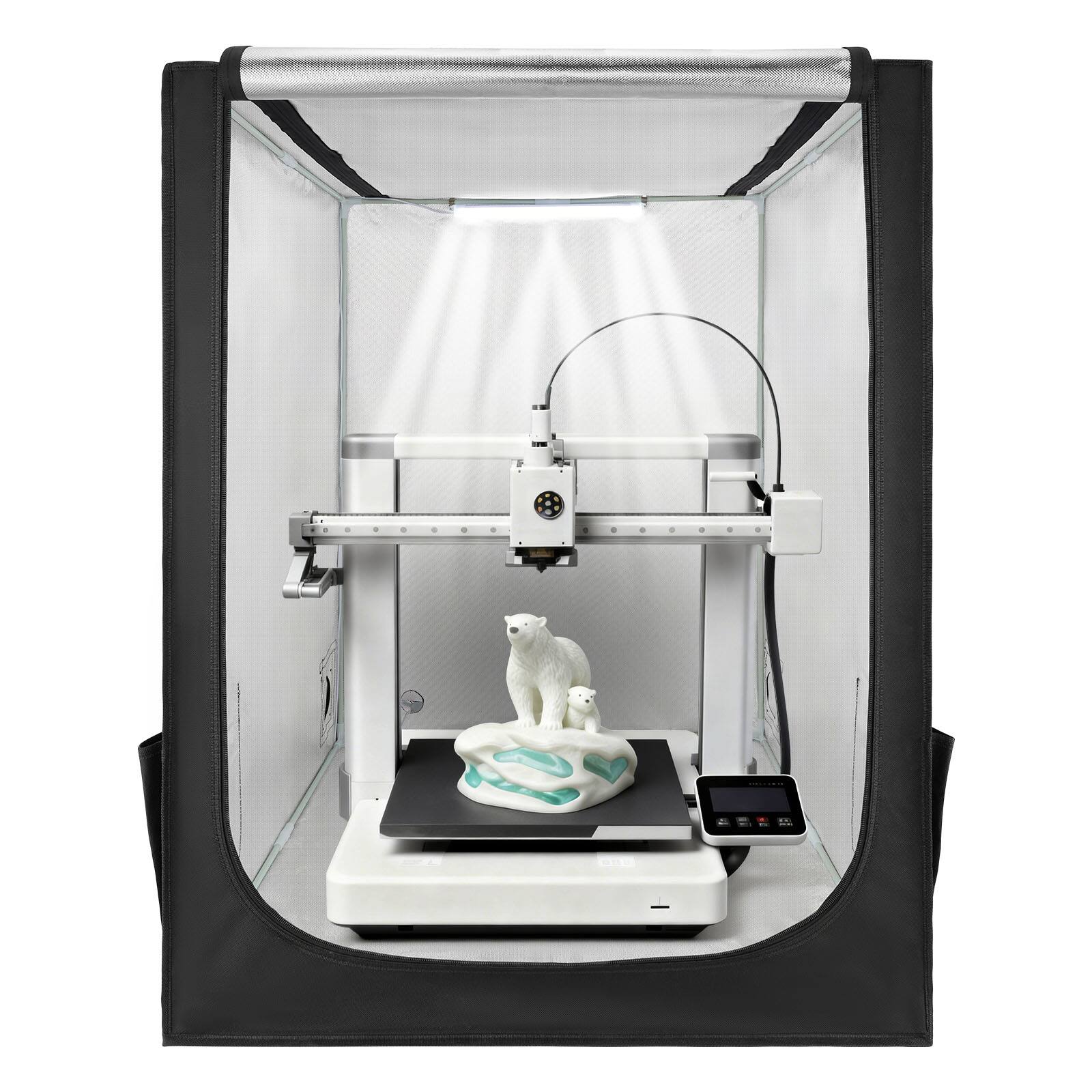 Front. VEVOR - 3D Printer Enclosure, Dustproof Waterproof Large Oxford Cloth 3D Printer Tent, Constant Temperature Protective Case - Black.