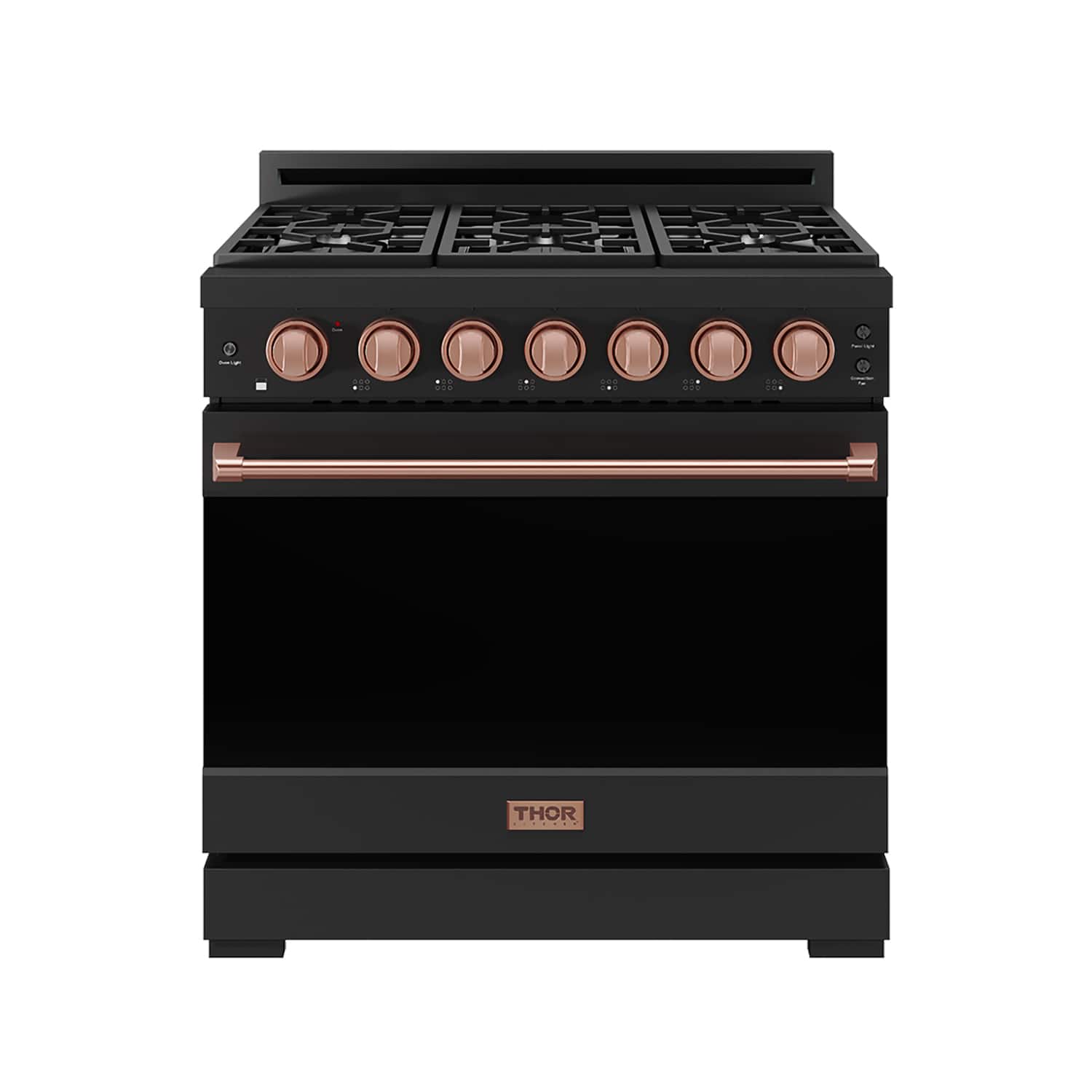 Gordon Ramsay Series by Thor Kitchen 6.0 Cu. Ft Freestanding Gas Range with Rose Gold Hardware - Black