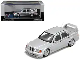 Mercedes-Benz 190E 2.5-16 Evolution II Silver Metallic 1/64 Diecast Model Car by Inno Models