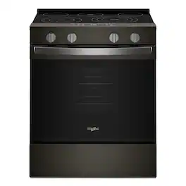 Whirlpool - 5.0 Cu. Ft. Slide-In Electric Range with Air Cooking Technology - Black-on-Stainless