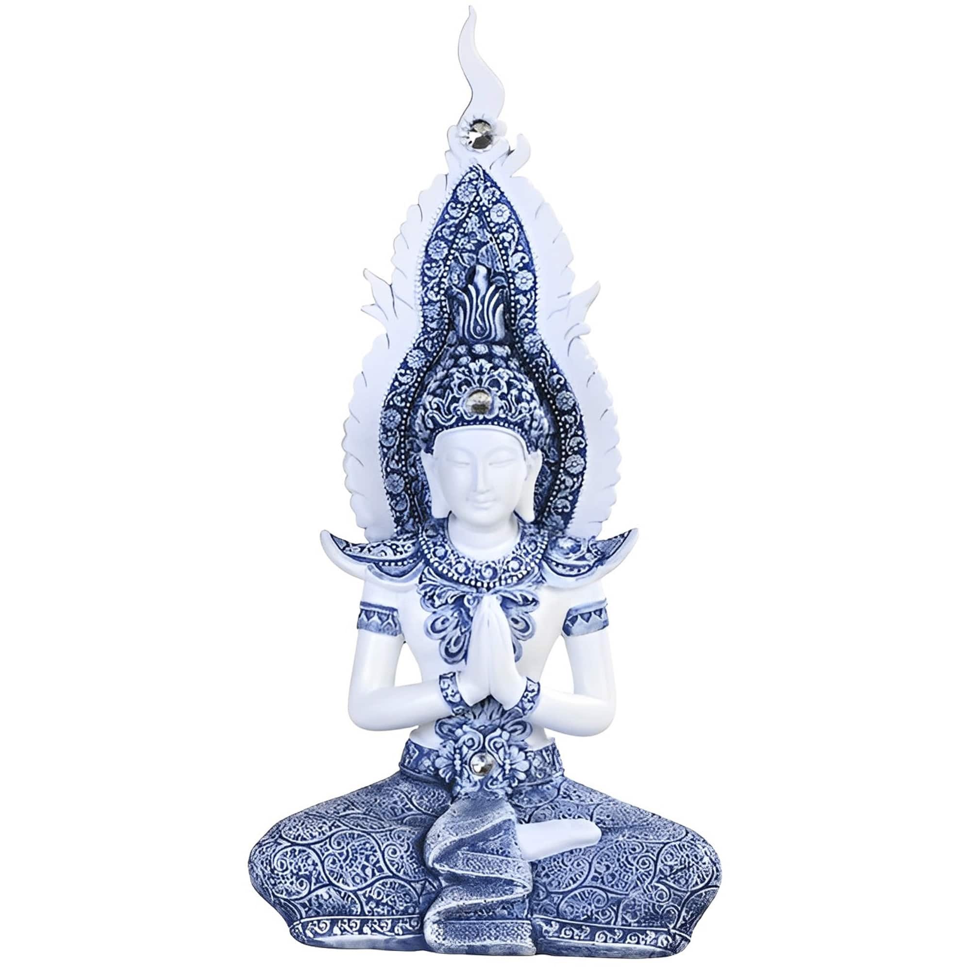 FC Design - 12"H Buddha Praying Figurine Statue Office Desk Tabletop Home Decor Gift - Multi-Color