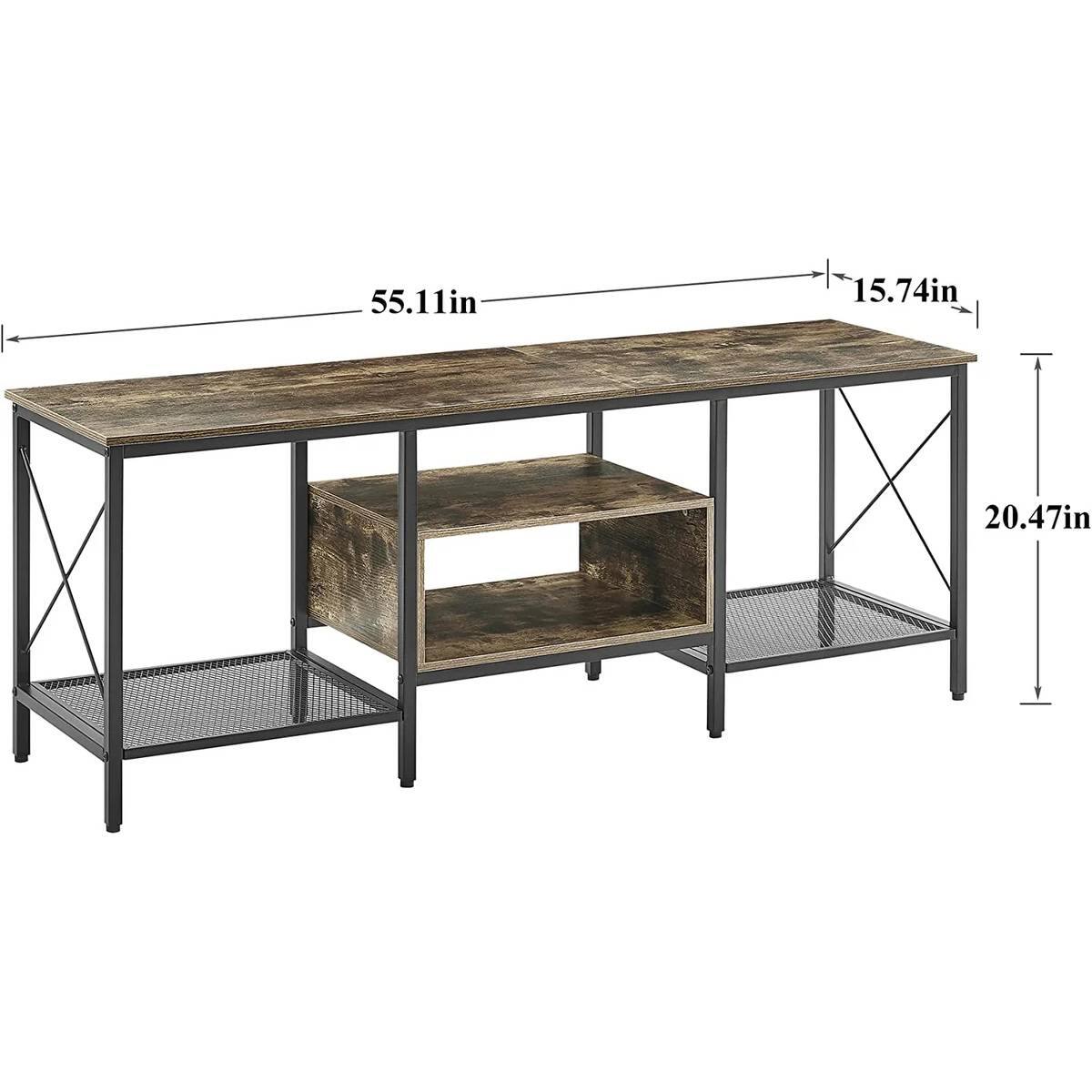 The dimensions of the table are:

- Length: 55.11 inches
- Width: 15.74 inches
- Height: 20.47 inches