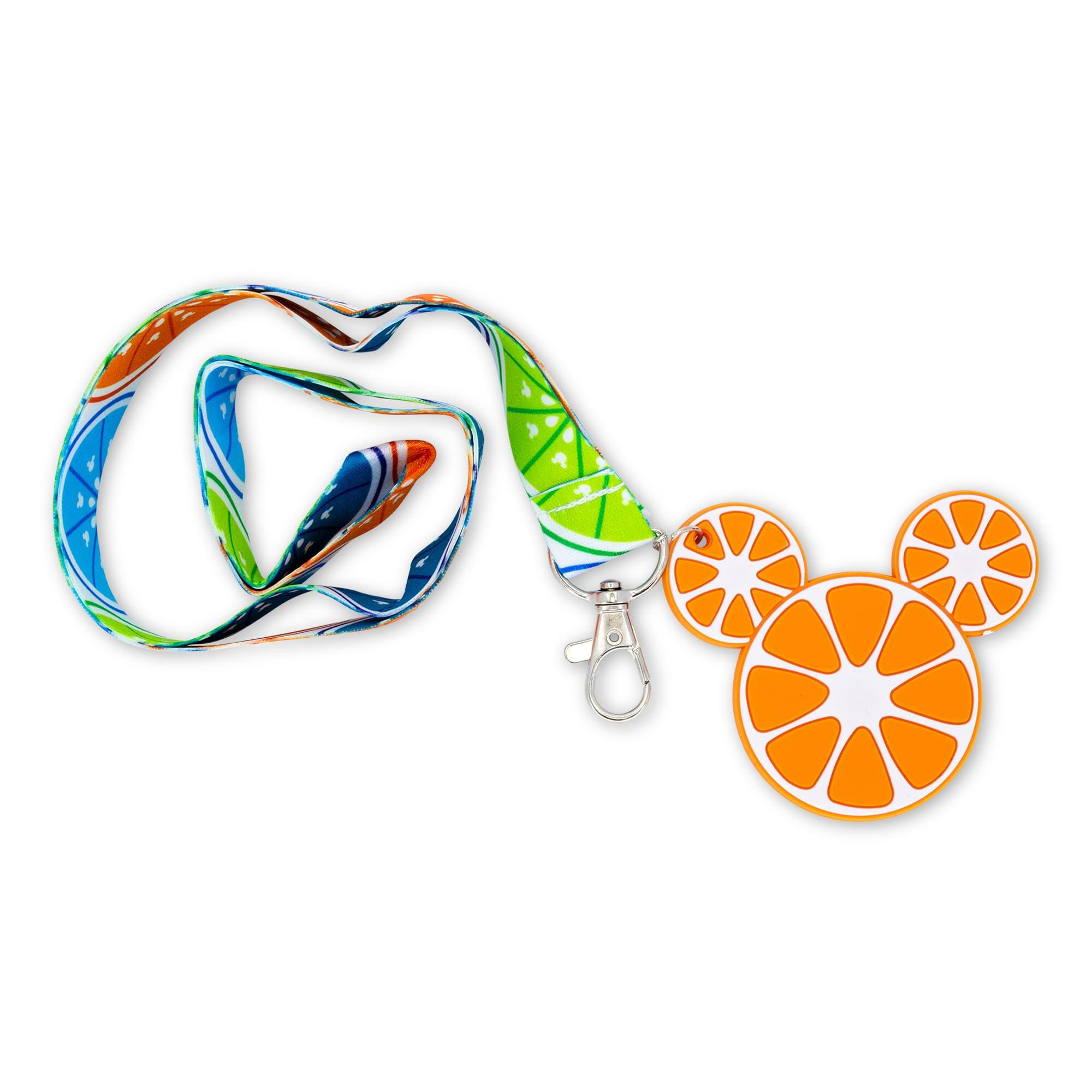 Front. Disney - Disney Mickey Mouse Fruit Lanyard With Orange Charm - Orange.