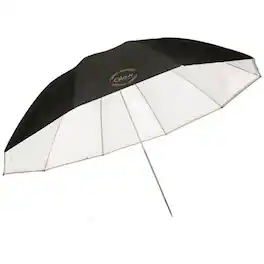 Glow - 72" White Parabolic Umbrella with Removable Silver/Black Layer