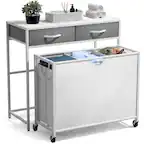 Front. Sorbus - Sorbus 3 Section Laundry Hamper with Shelf and 2 Drawers for Laundry Room Organization, Laundry Basket with Wheels - White.