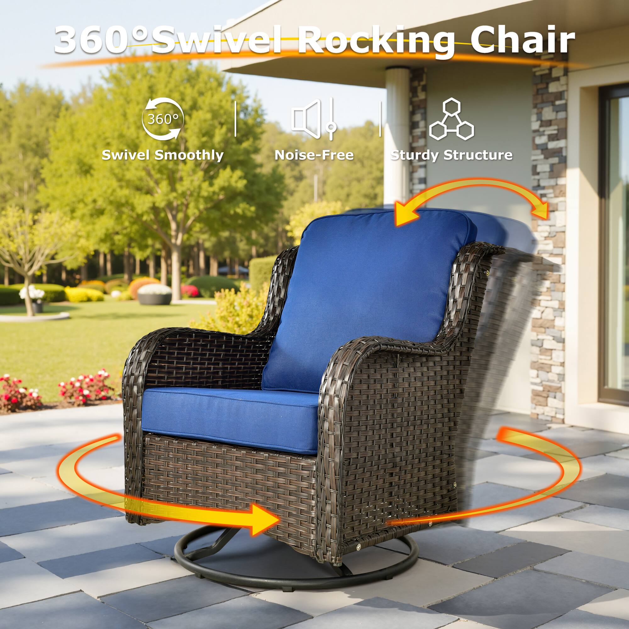 360° Swivel Rocking Chair

- Swivel Smoothly
- Noise-Free
- Sturdy Structure