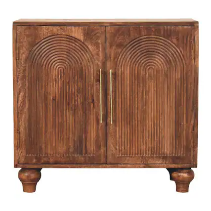 Front. Artisan Furniture - Artisan Furniture Solid Wood Arco Groove Sideboard - Brown.