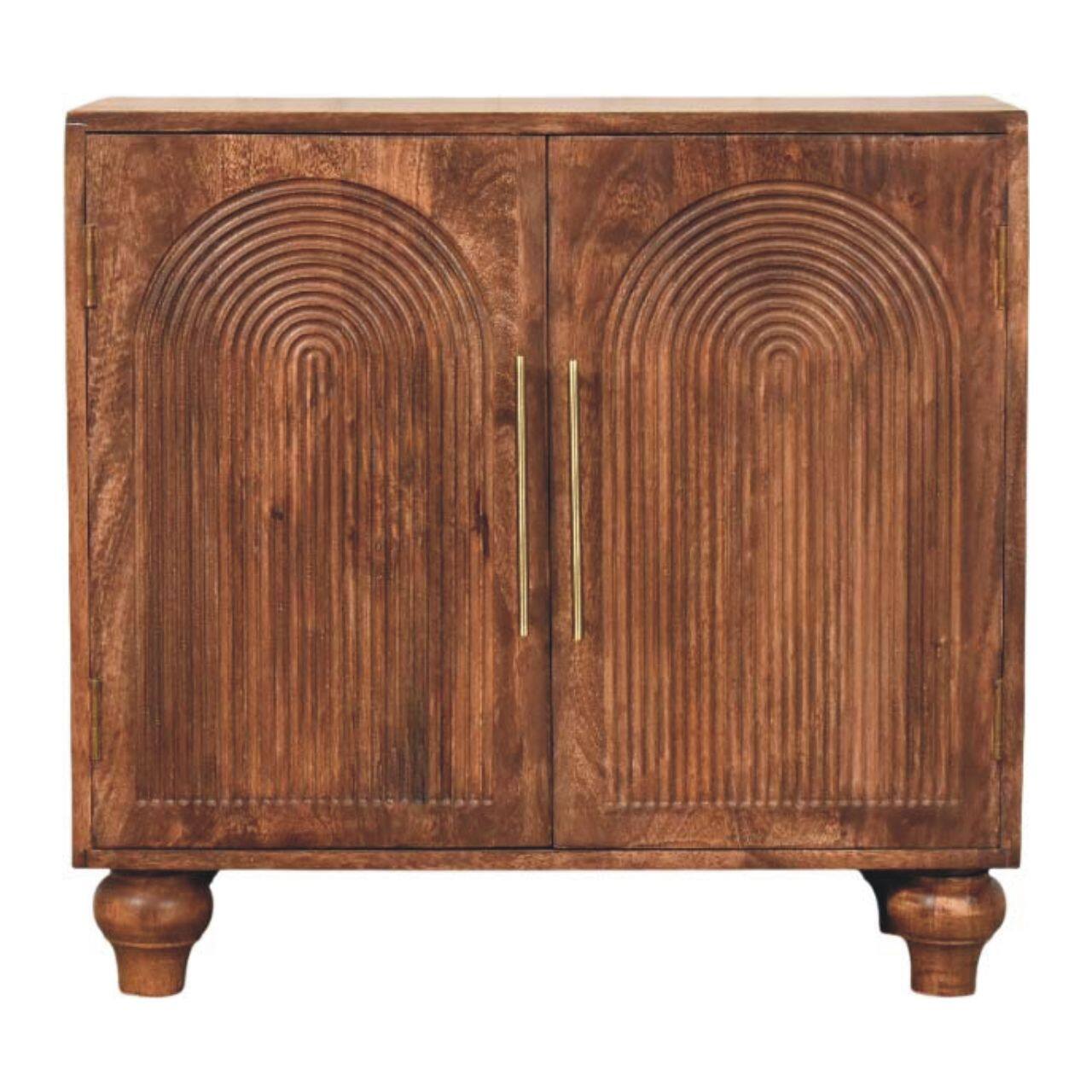 Front. Artisan Furniture - Artisan Furniture Solid Wood Arco Groove Sideboard - Brown.