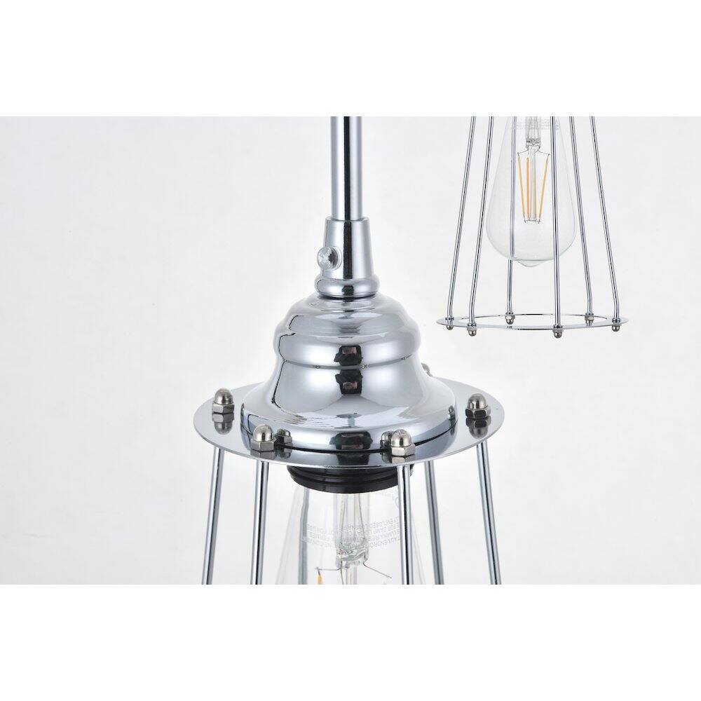 Back. Living District - Auspice 5 Light Chrome Pendant - Chrome.