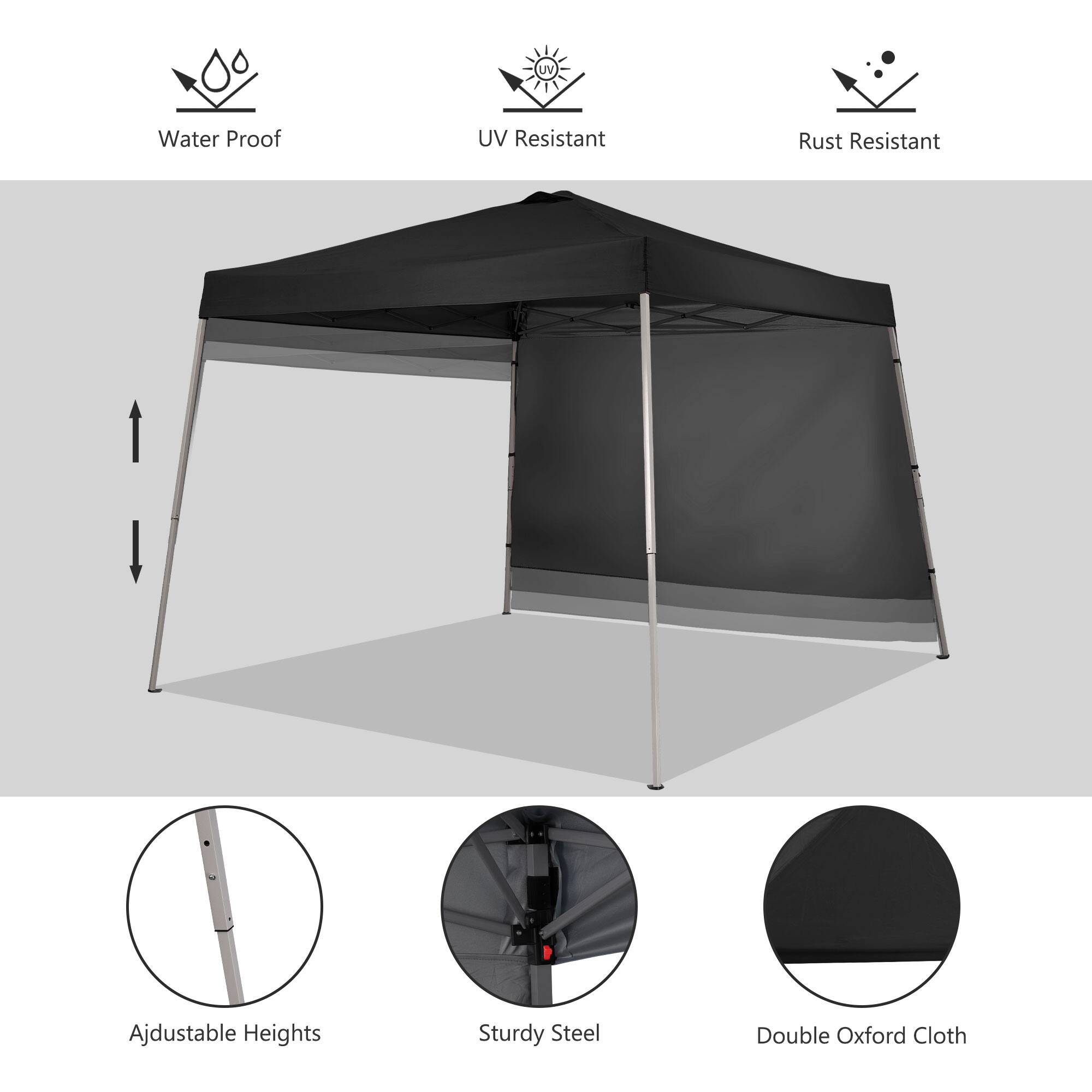UV Water Proof UV Resistant Rust Resistant Adjustable Heights Sturdy Steel Double Oxford Cloth
