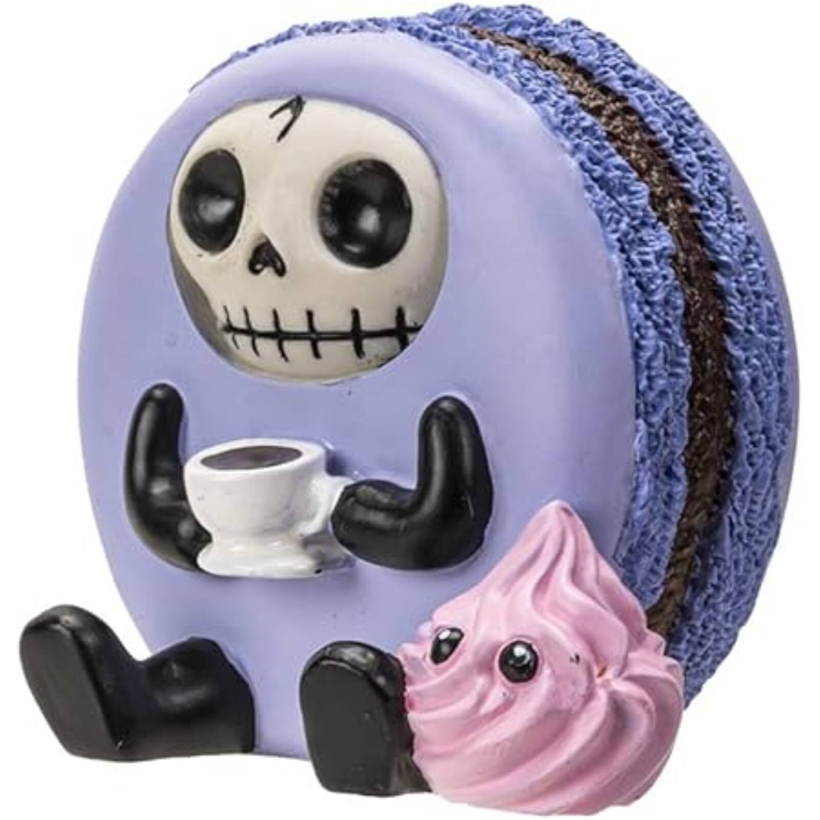 Alt View 1. Pacific Trading - Furrybones Ronny The Lavender Purple Macaron With Coffee Cup Furry Bone Figurine - Purple.