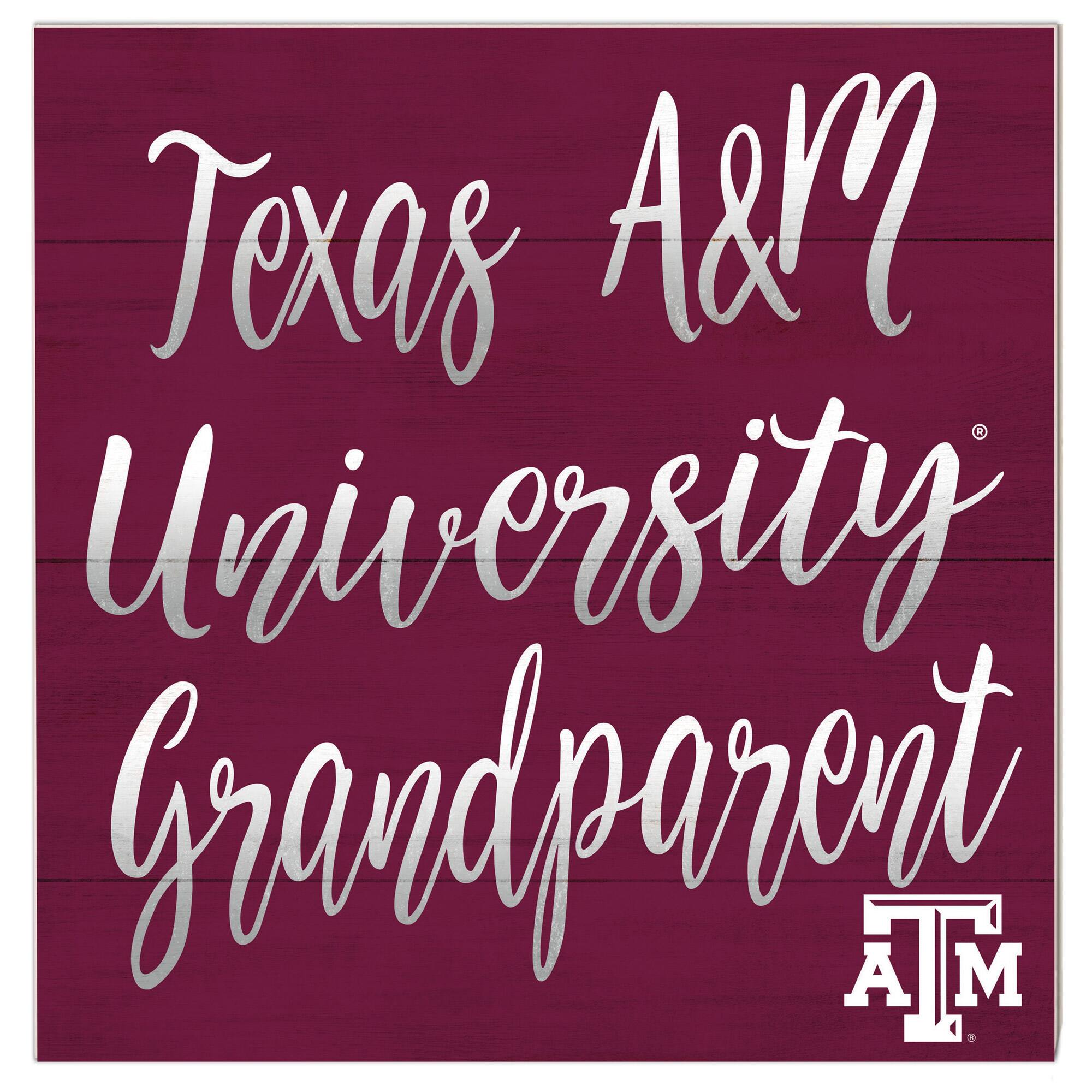 Jardine - Texas A&M Aggies 10'' x 10'' Grandparent Plaque - Maroon