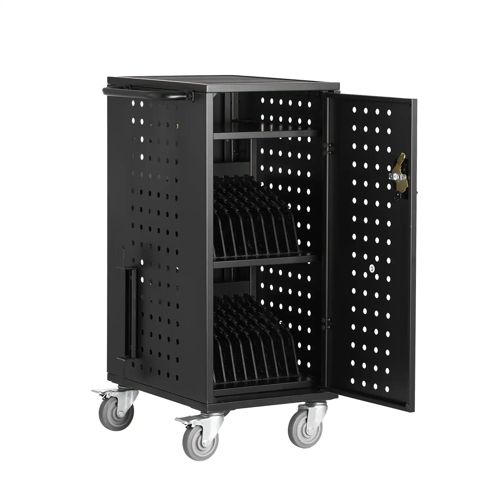 Alt View 5. VEVOR - Laptop Cart, 20 Device Mobile Charging Cart, Up to 15.6 in Screen Size, Office and Classroom Mobile Charging Cart - Black.