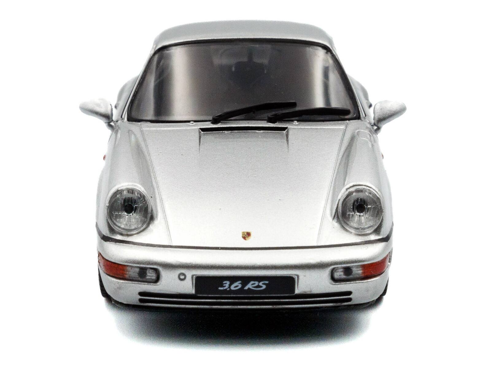 Alt View 1. Solido - 1994 Porsche 911 (964) RS Silver Metallic with Black Stripes 1/43 Diecast Model Car by Solido - Silver Metallic with Black Stripes.