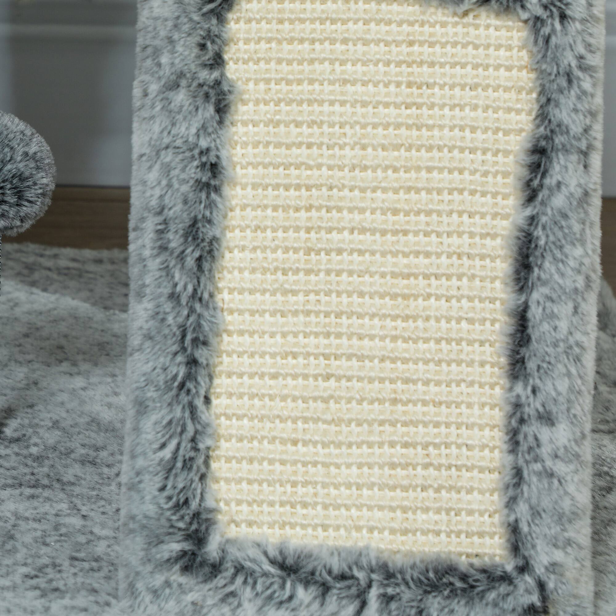 Alt View 4. Pawhut - 89"-100" Adjustable Floor to Ceiling Cat Tree, Climbing Tower Activity Center with Perch, Condo, Scratching Posts & Ramp - Gray.