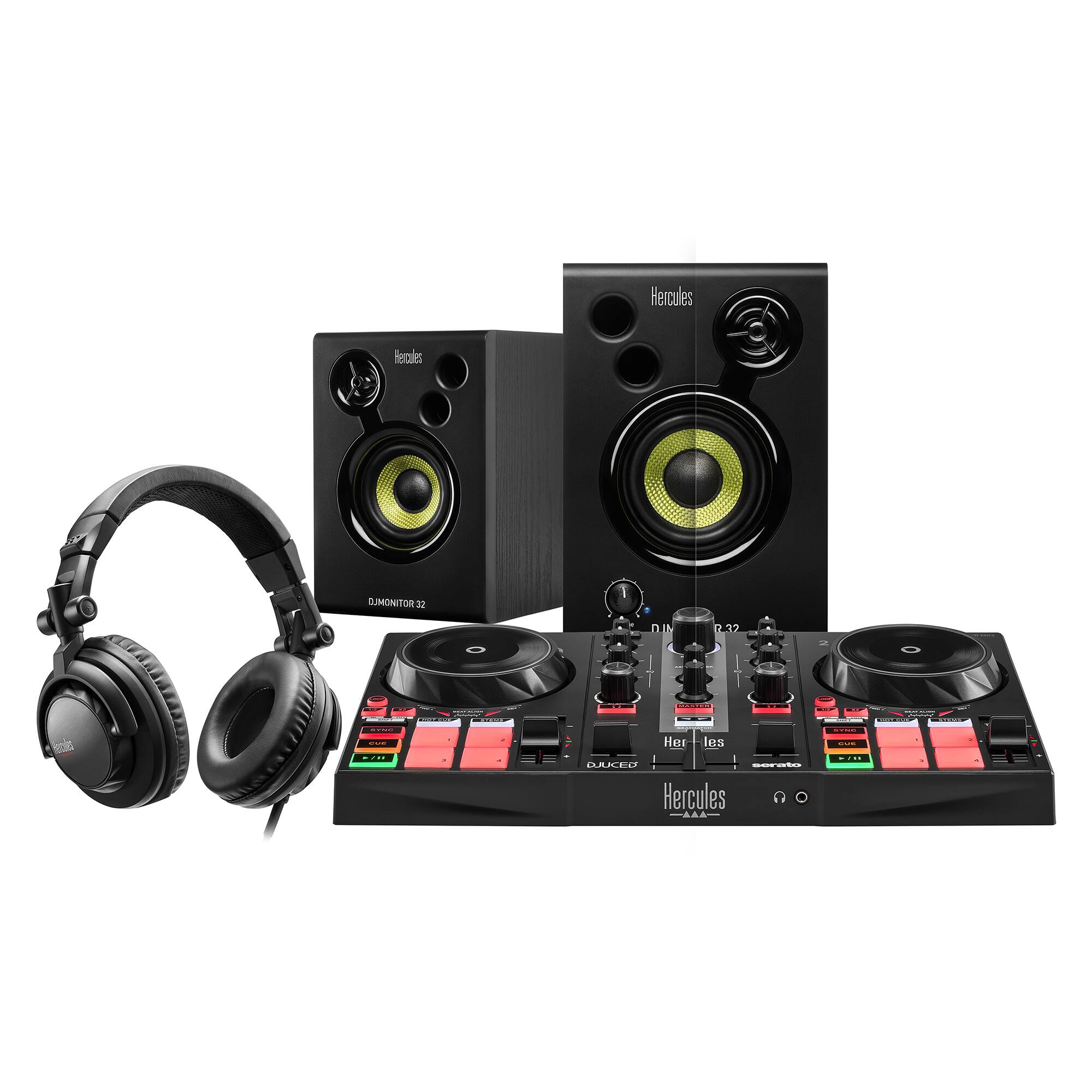 Angle. Hercules - DJ Learning Kit MK II DJ Mixer - Black.