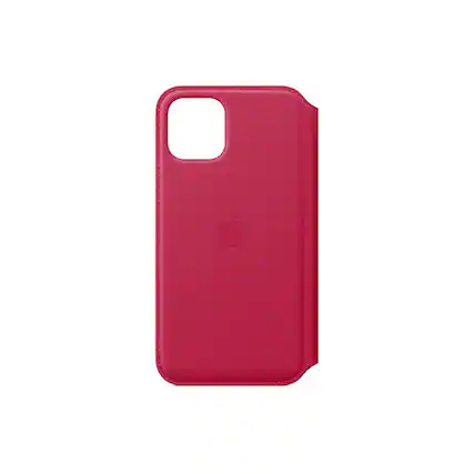 Front. Apple - Apple Leather Folio (for iPhone 11 Pro) - Raspberry - Raspberry.