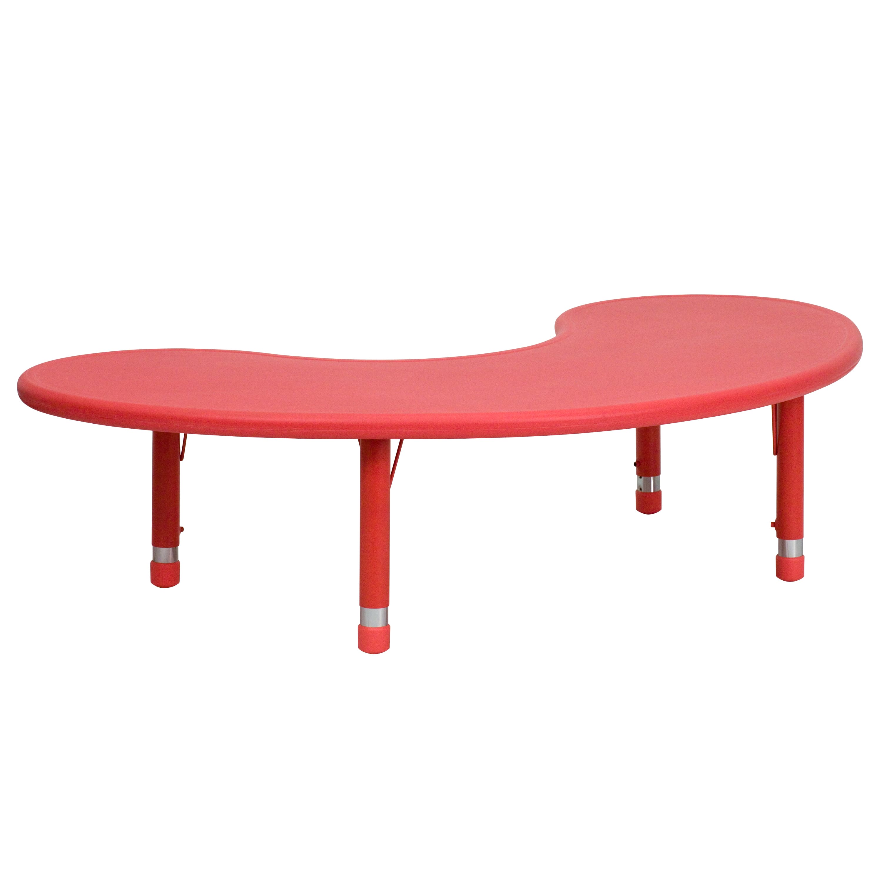 "Emma + Oliver - 35""W x 65""L Half-Moon Plastic Height Adjustable Activity Table - Red" price history on PriceWatchPro