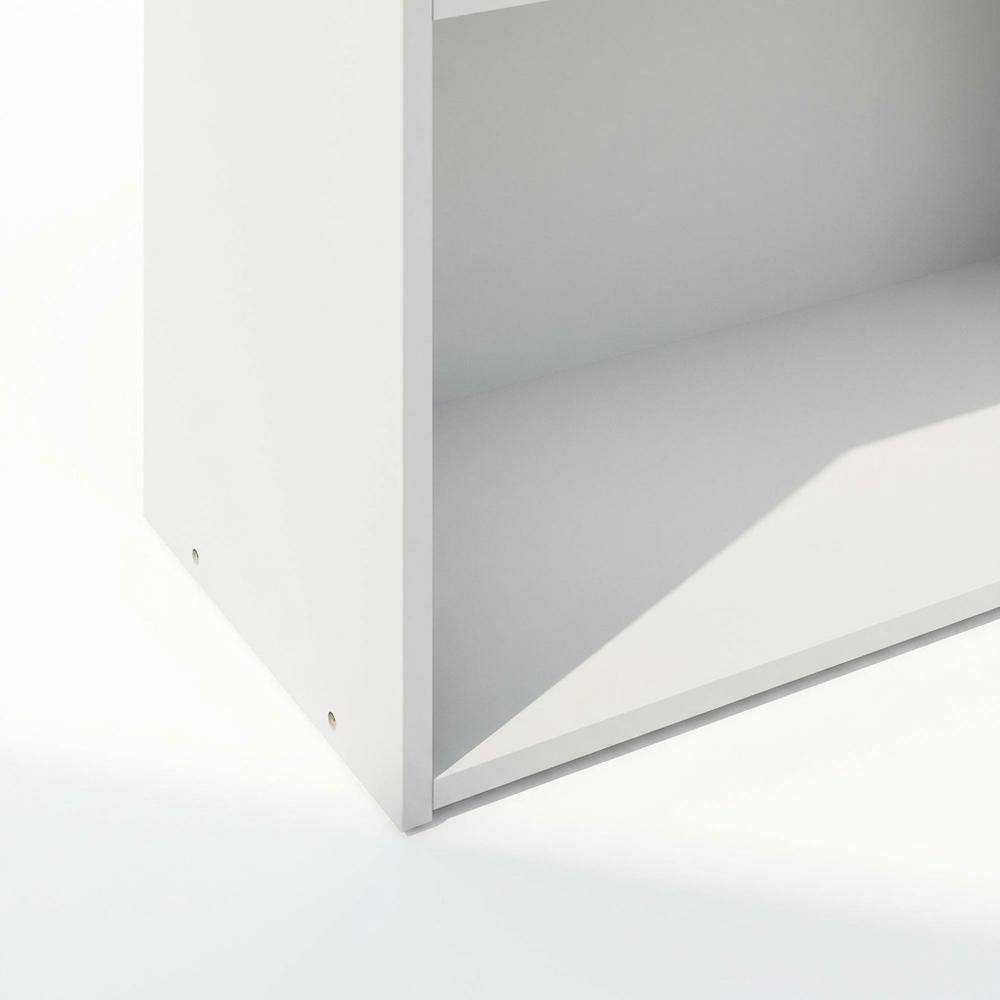 Alt View 2. FurniFact - Wooden bookcase with minimalist design for contemporary living spaces - White.