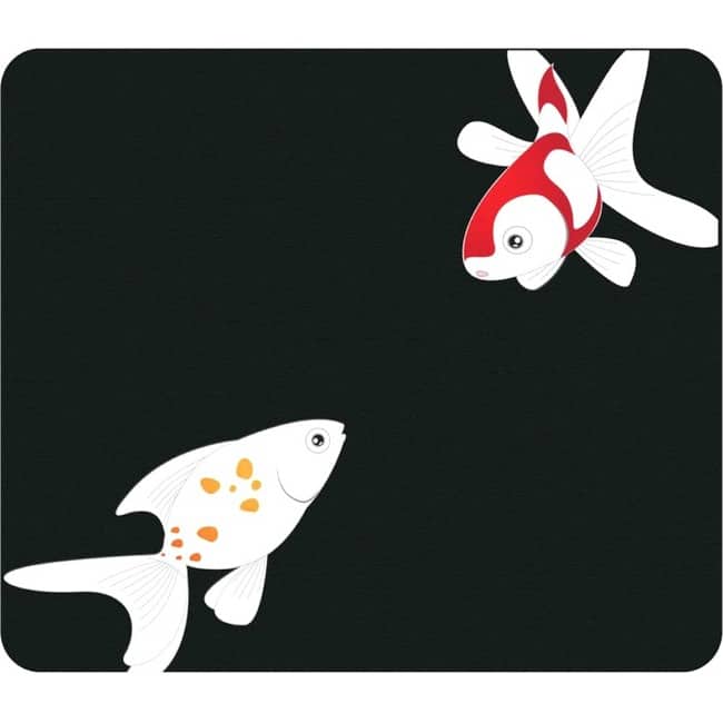 Centon - OTM Iconic Prints Mouse Pad, Goldfish - Goldfish - Rubber - Slip Resistant - Black