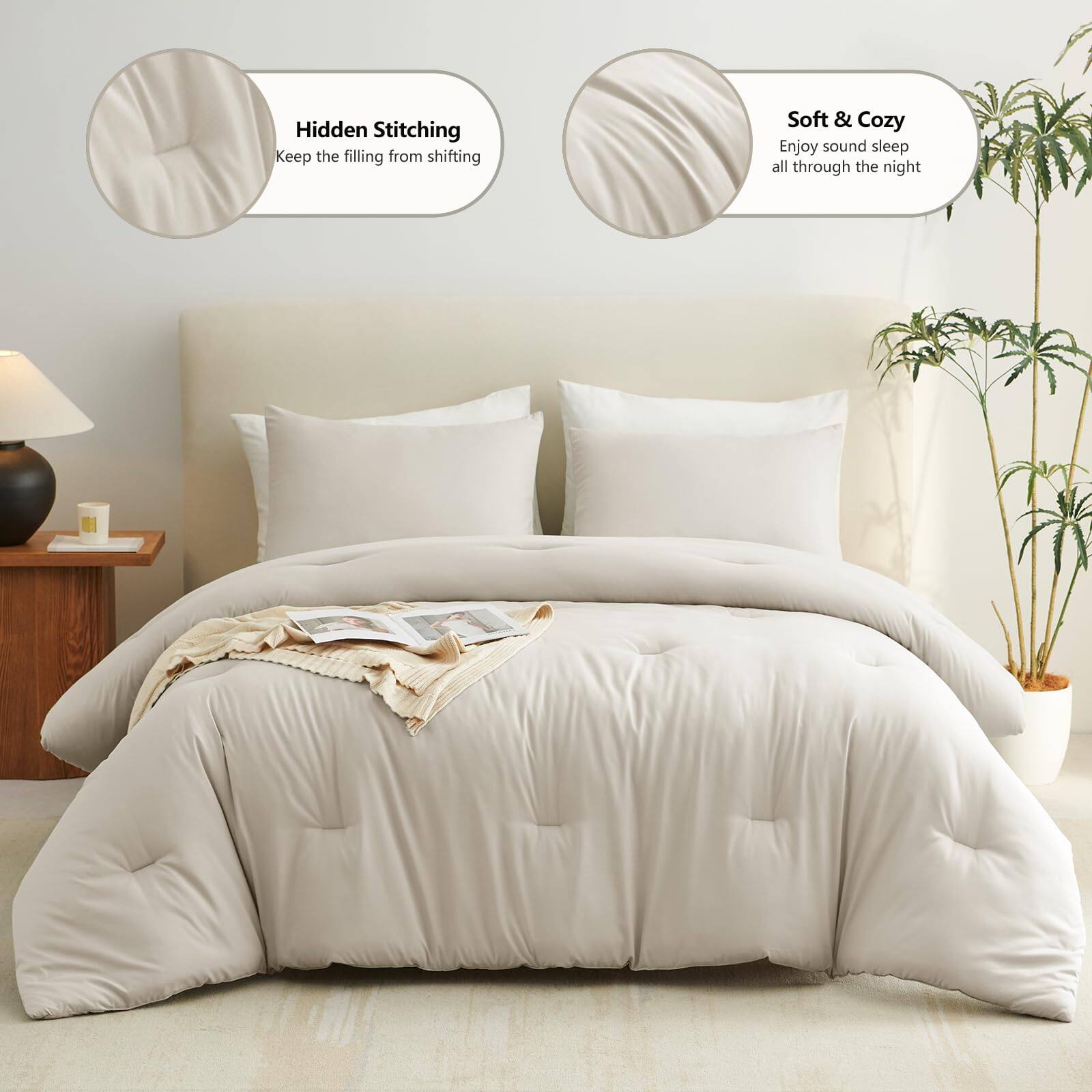 Hidden Stitching  
Keep the filling from shifting  

Soft & Cozy  
Enjoy sound sleep all through the night