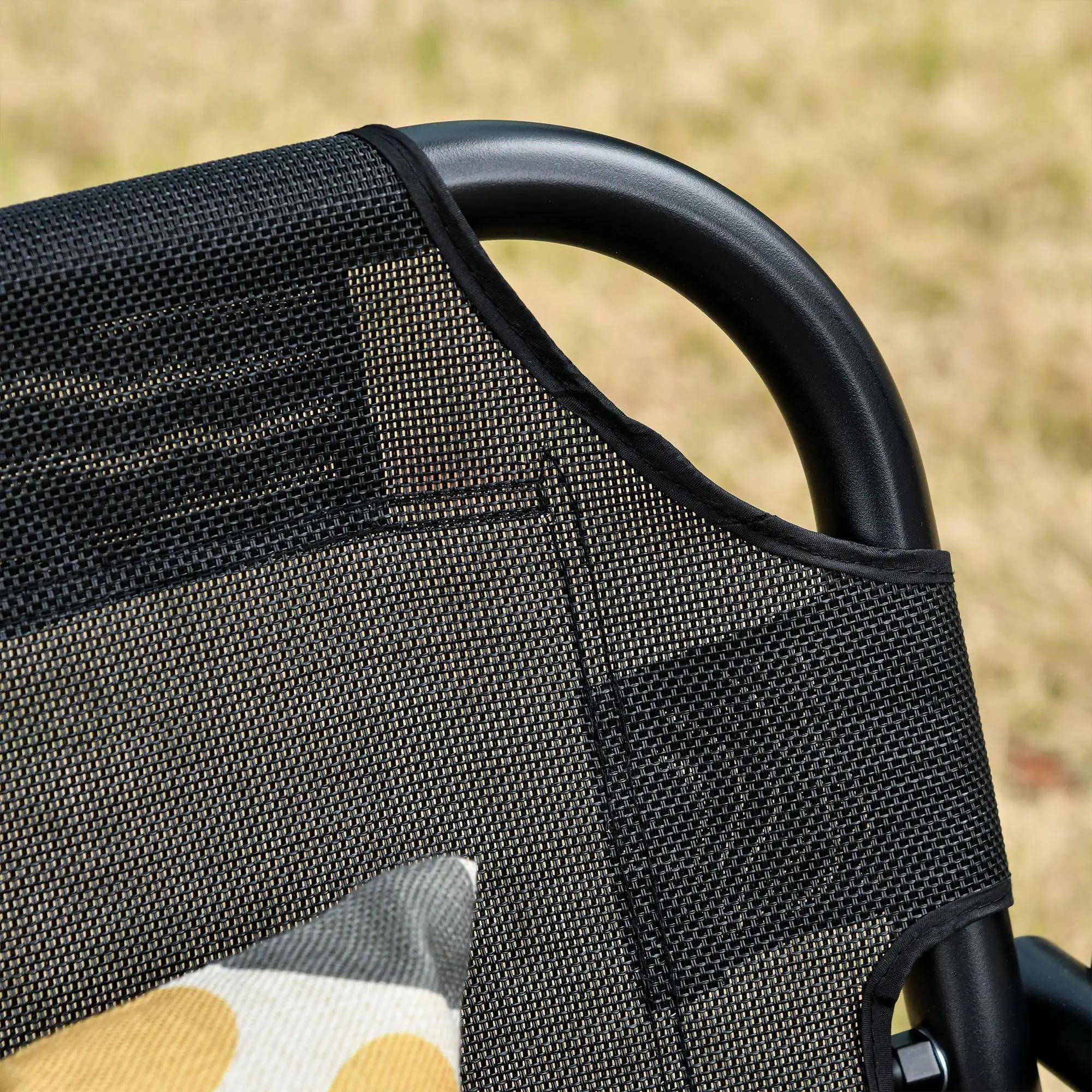 Back. Resenkos - Resenkos 2-Seater Swing Chair, Outdoor Porch Swing With Adjustable Canopy, Comfortable Armrests,  Black.