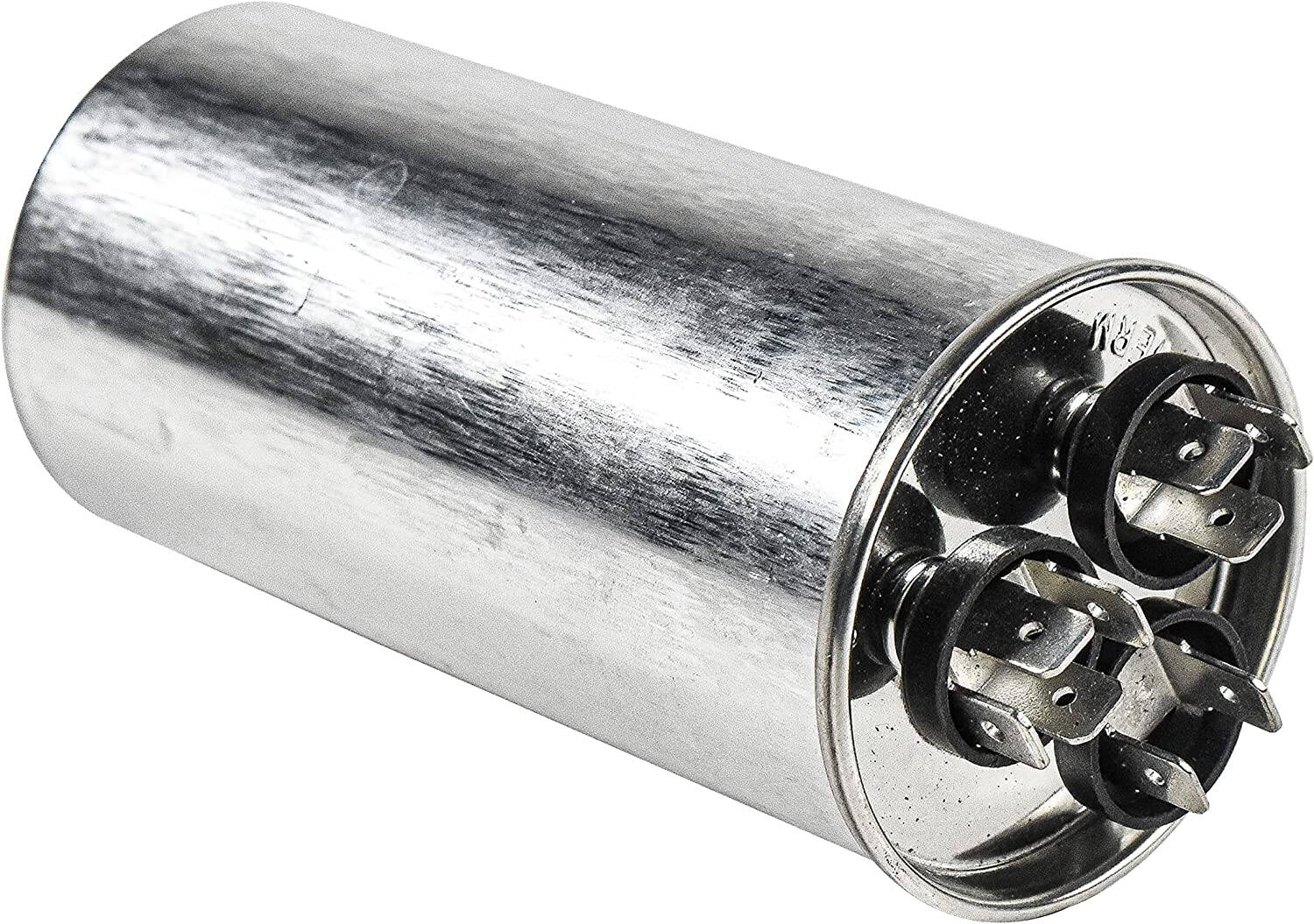 Angle. HQRP - 30 + 5 uF Dual Run Capacitor, 370-440 V AC CBB65, replacement HVAC blower compressor furnace motor.