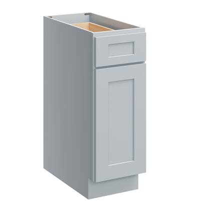 Front. Boyel Living - 12 Inch Dove Grey Base Cabinet with Full Overlay Doors and Soft-Close Hardware - Dove Grey.