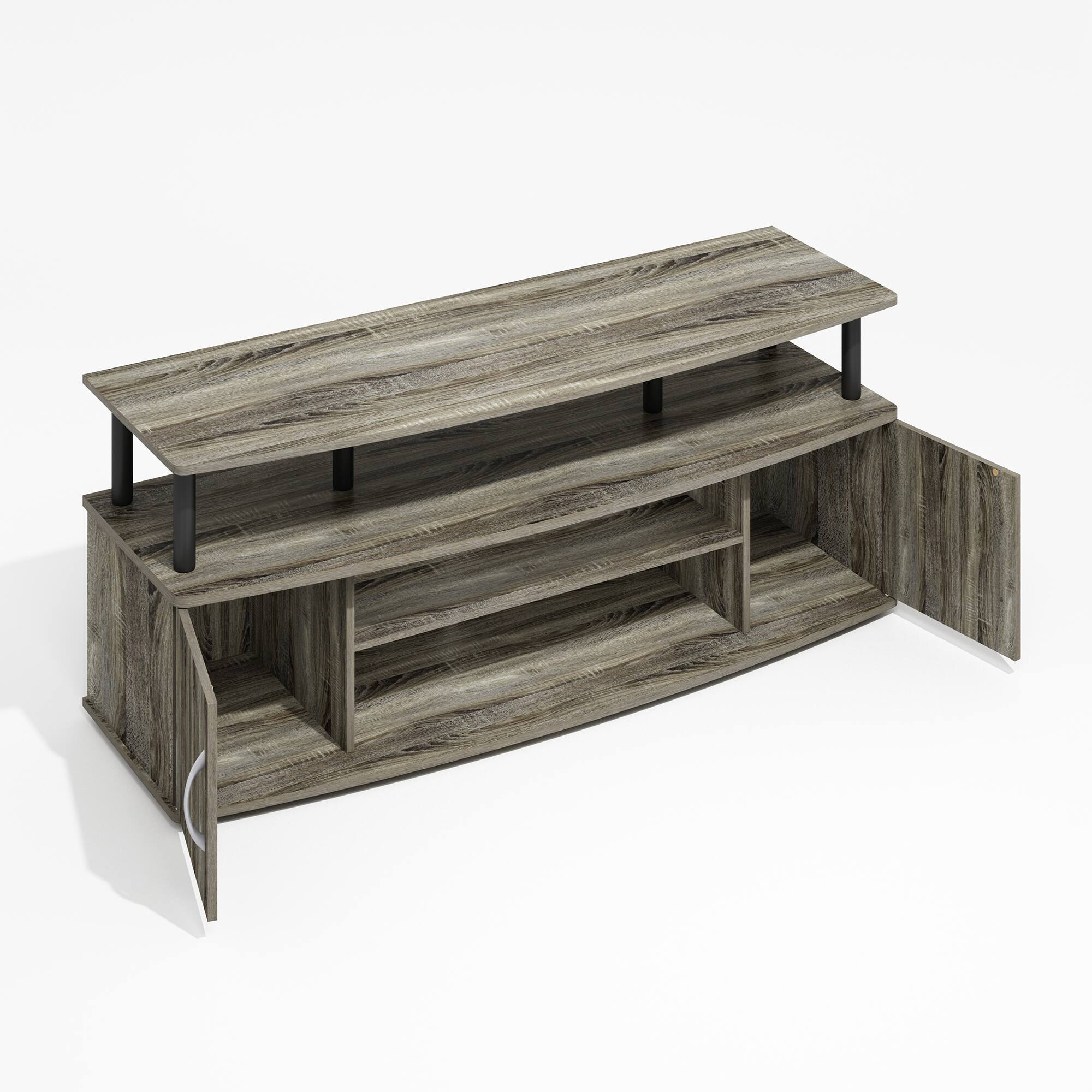 Alt View 5. Furinno - JAYA Large Entertainment Center Hold up to 55-IN TV - Grey Oak/Black.