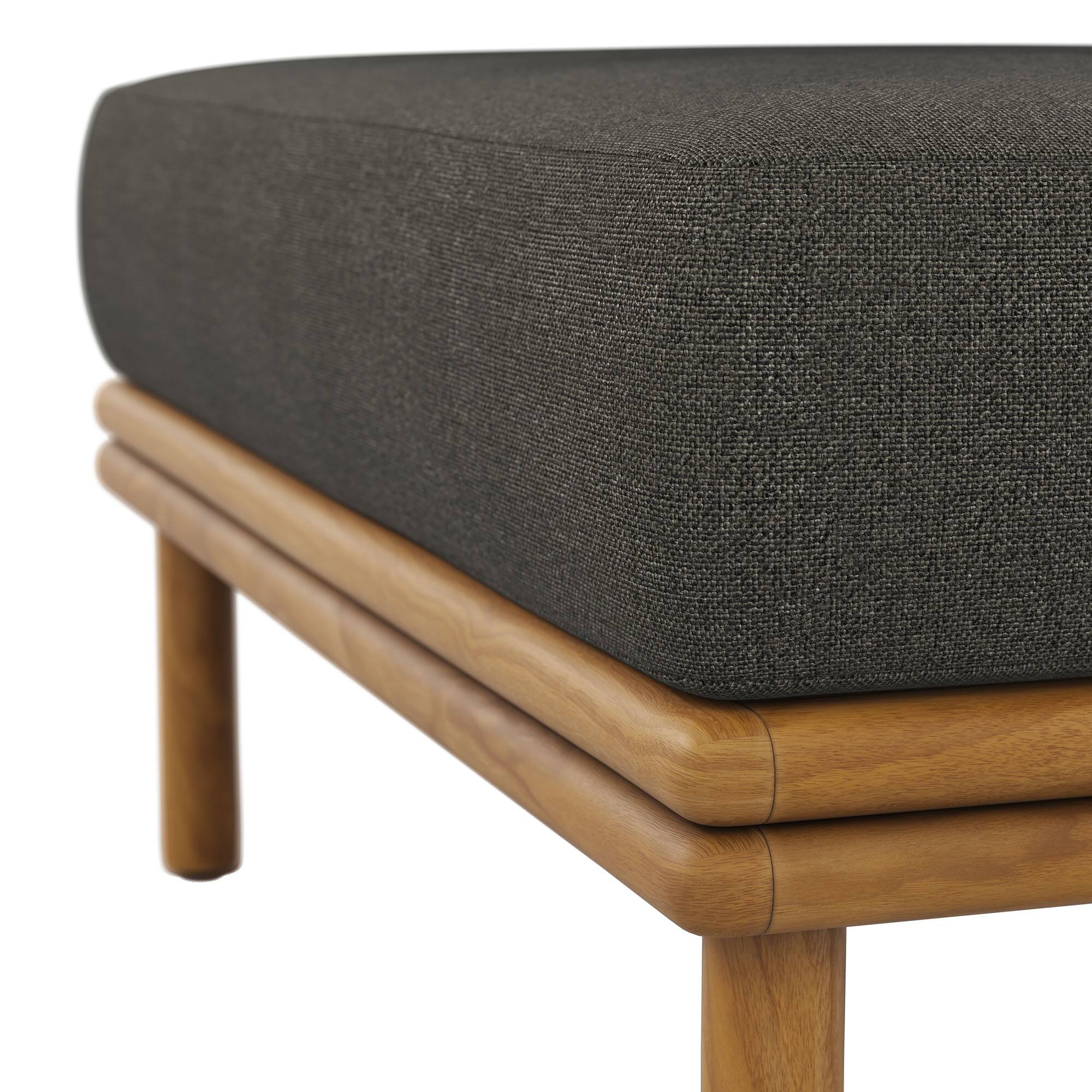 Alt View 5. Modway - Wren Outdoor Patio Teak Wood Ottoman by Modway - Natural Flint Gray.