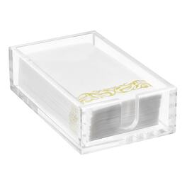 VEVOR - Acrylic Napkin Holder, 9.1 x 5.5 x 2.6 inch, Bathroom Guest Towel Storage Tray with U-Shaped Opening - Clear